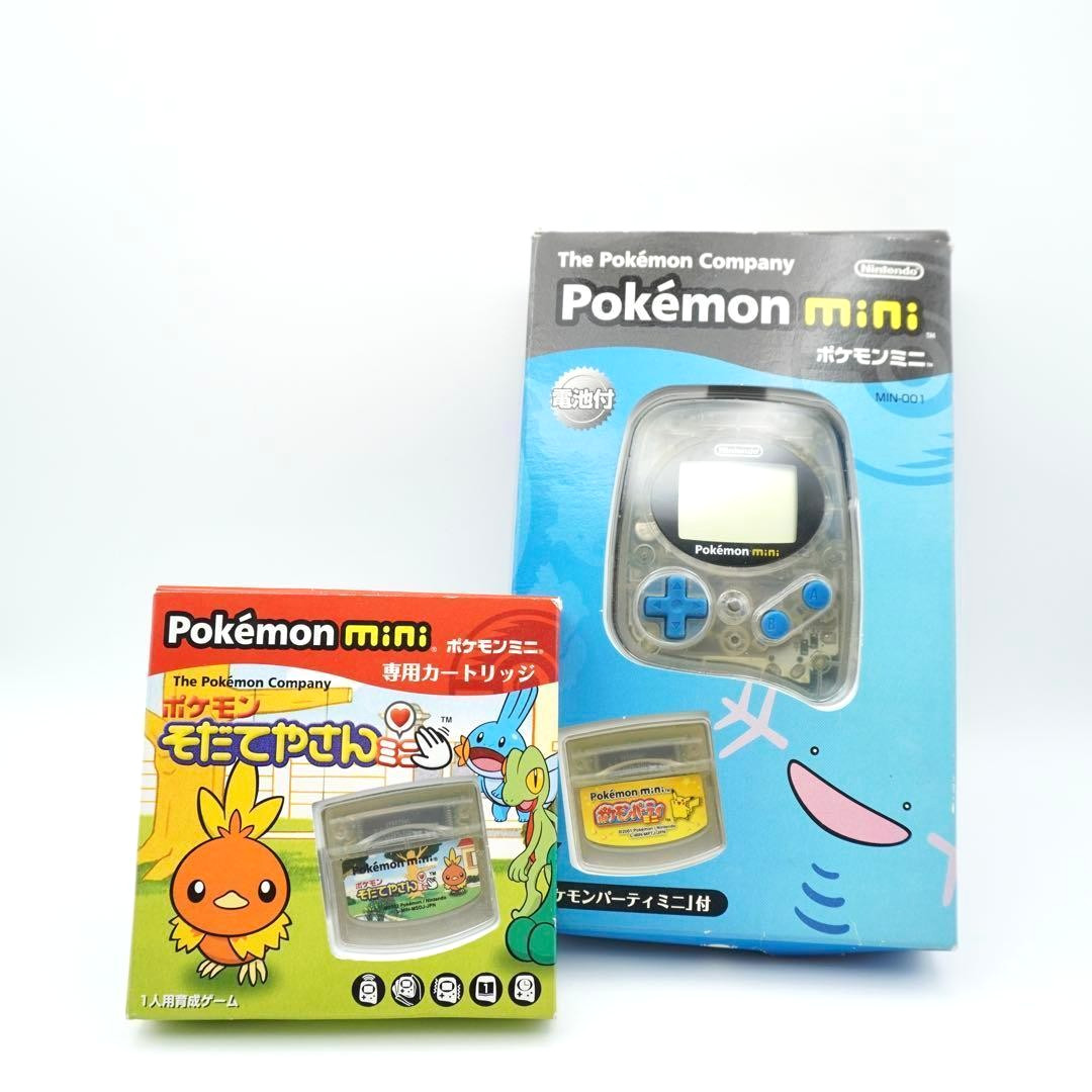 Nintendo Pokemon Mini Wooper Blue Console Boxed MIN-001 Game Set Japan Import