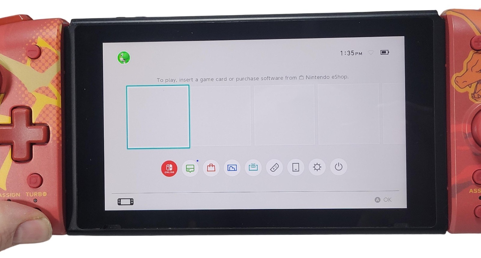 Nintendo Switch 32GB Console HAC-001 W/ Hori Joy Cons, Adapter, Case. TESTED