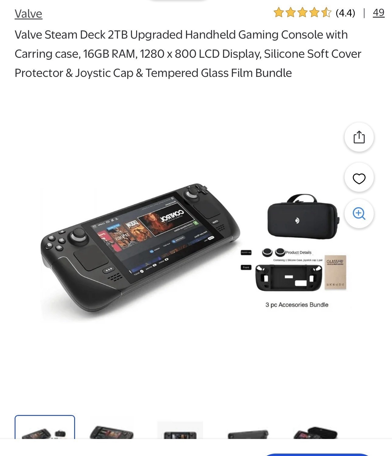 Valve Steam Deck 2TB Handheld Gaming Console w/ Dock, Case, Charger, HDMI dock