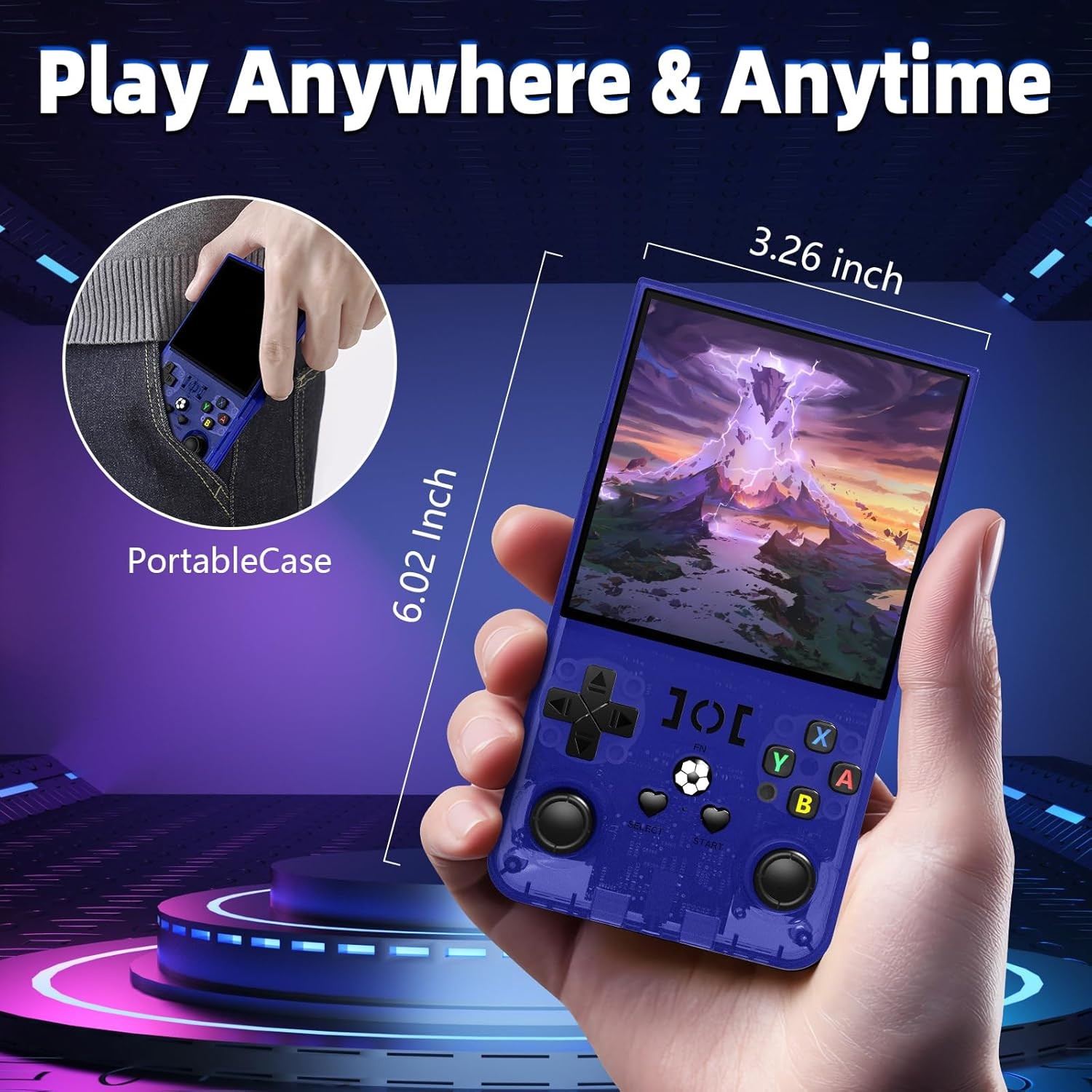 R36MAX Retro Gaming Console, Retro Handheld Games Console with 64GB TF Card, Por