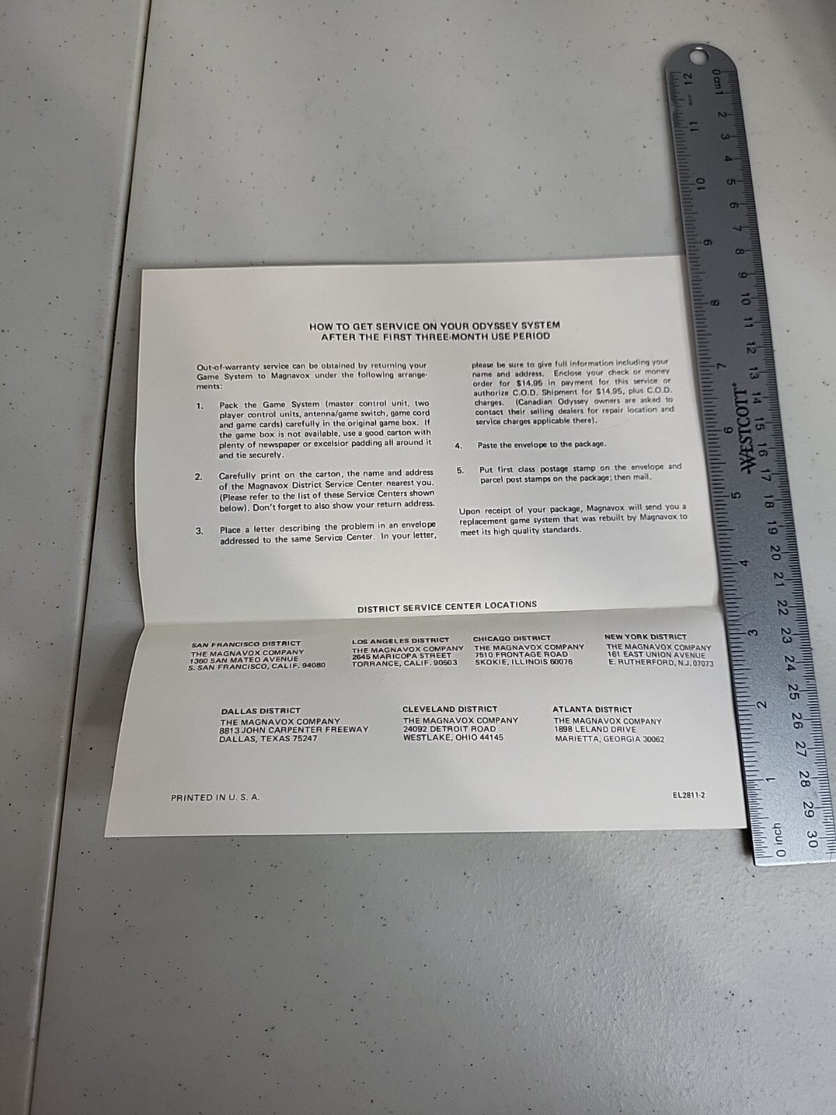 1972 Magnavox Odyssey Vintage Game Console, How To Get Service Insert Only