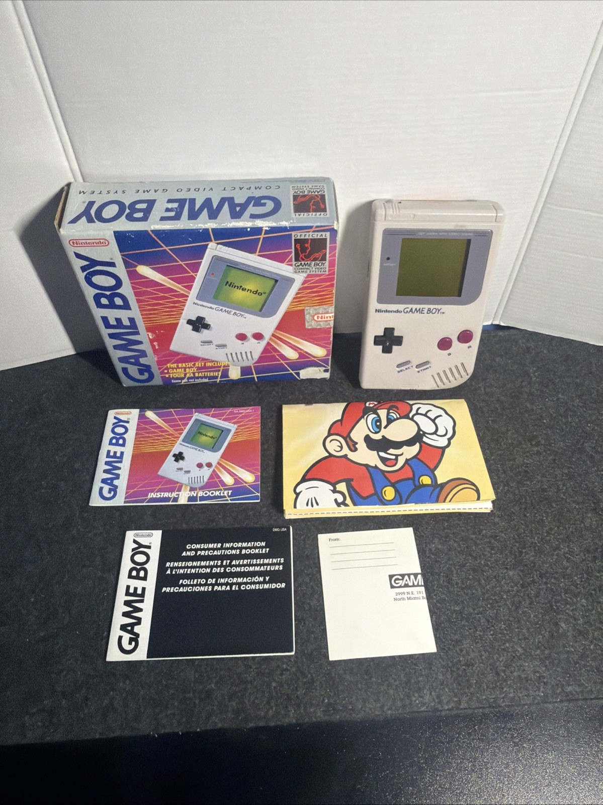 Nintendo GameBoy DMG-01 Complete With Box Original Tested CIB Box Manual Read