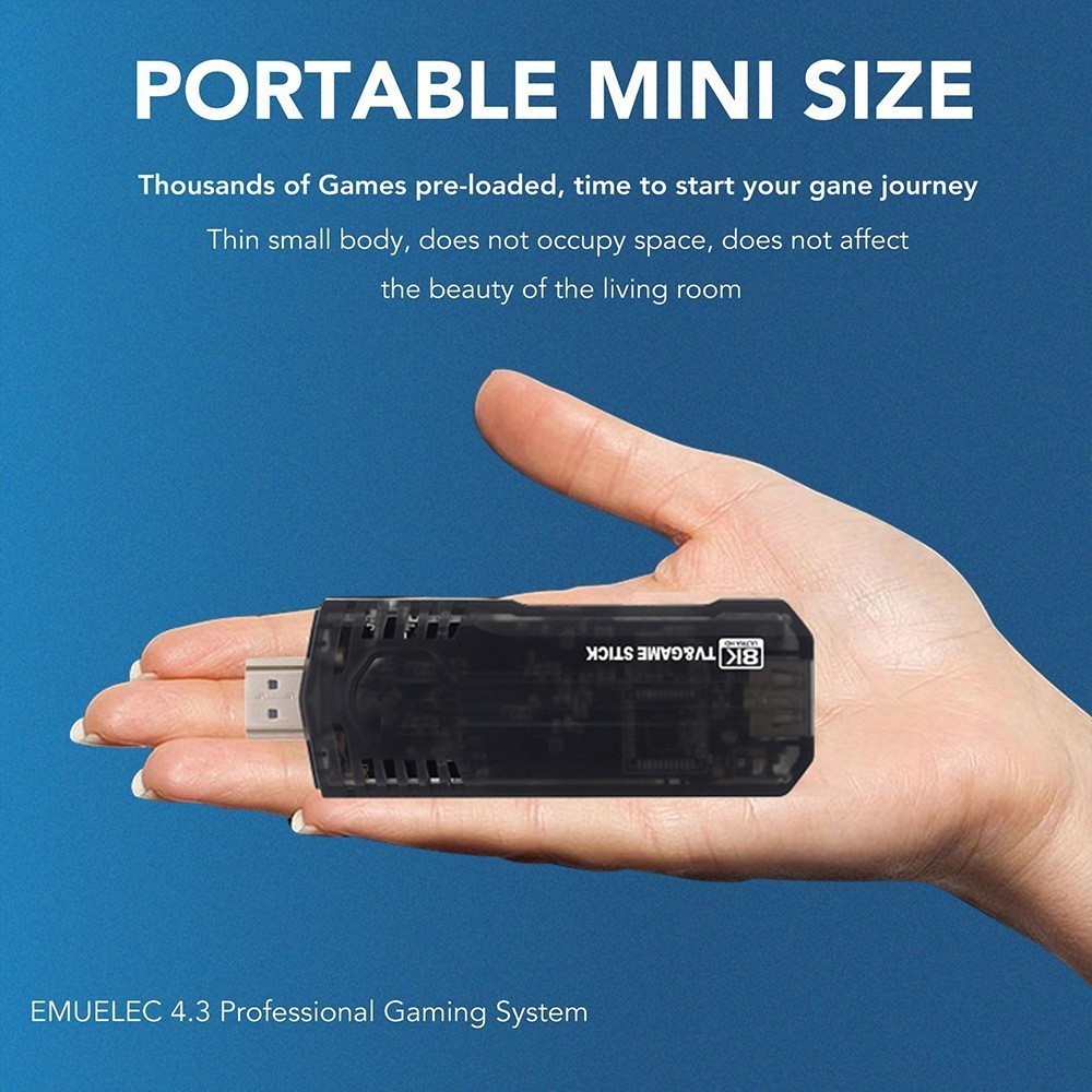 8K 64G HDMI TV Video Game Stick X8 Gaming Console Gamepad 2 Wireless Controller