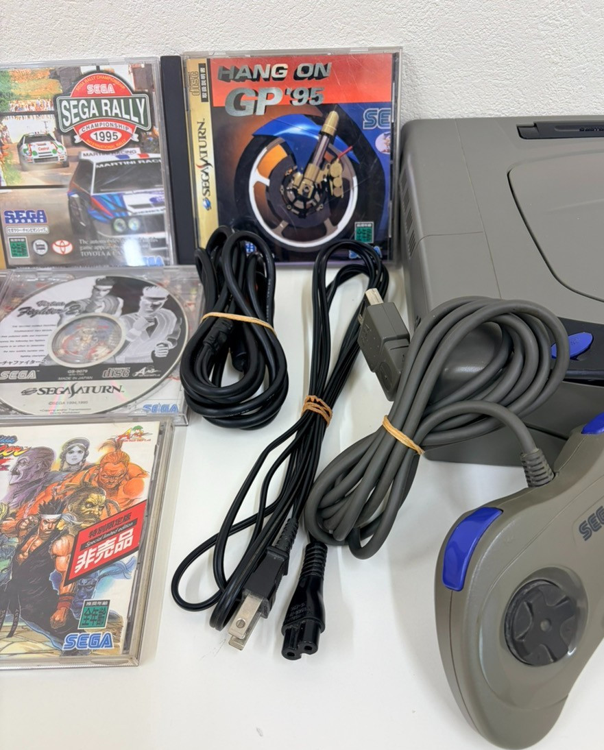 Sega Saturn Game Console Bundle 2 Controllers, SS 6 Games Set JPN Ver. /P.M #100