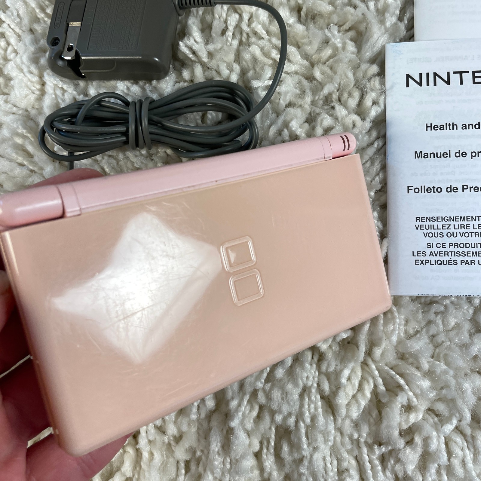 Nintendo DS Lite Coral Rose Pink Handheld System USG-001 Complete In Box CIB