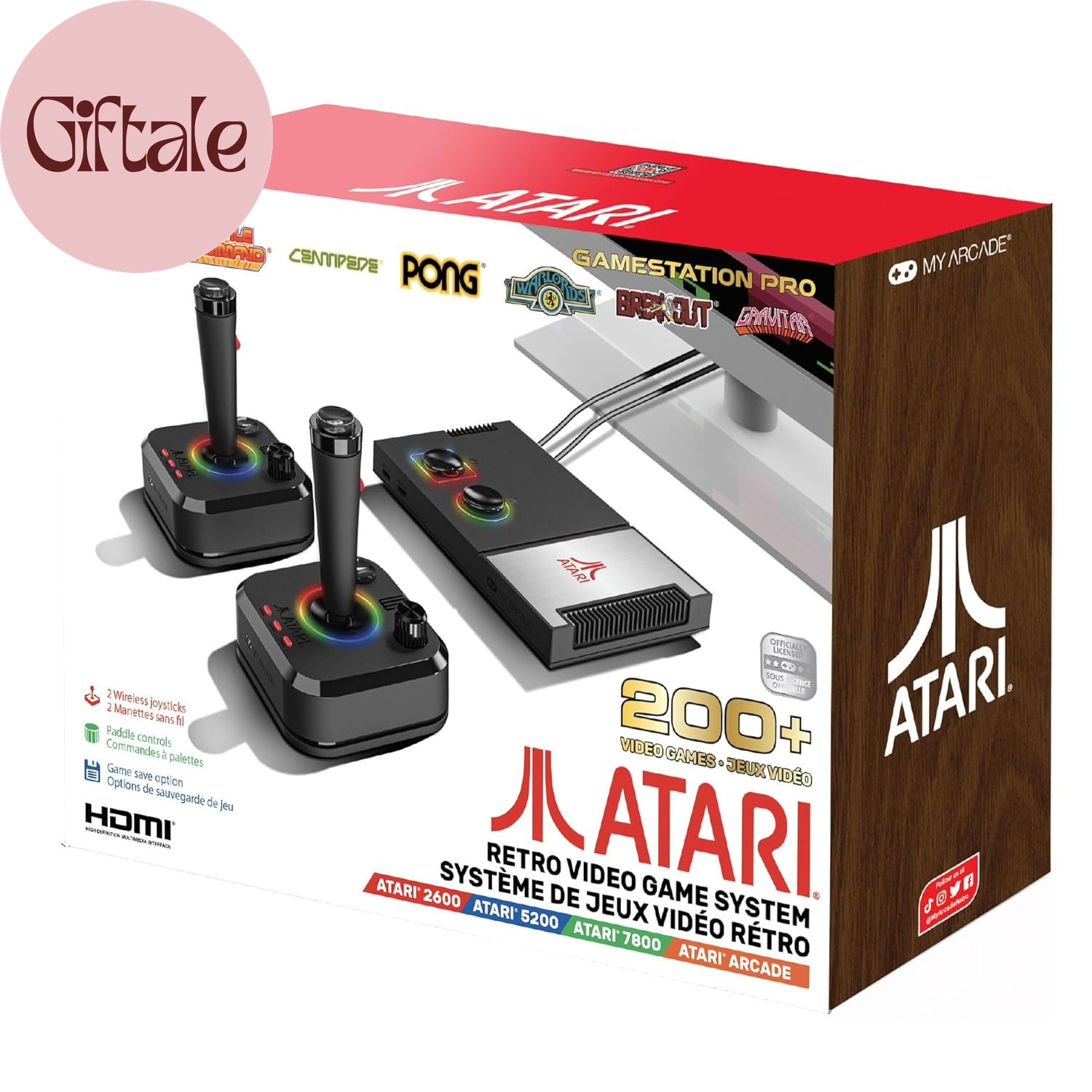 Atari Game Station Pro: Retro Video Game Console with 200+ Games, Wireless Joyst