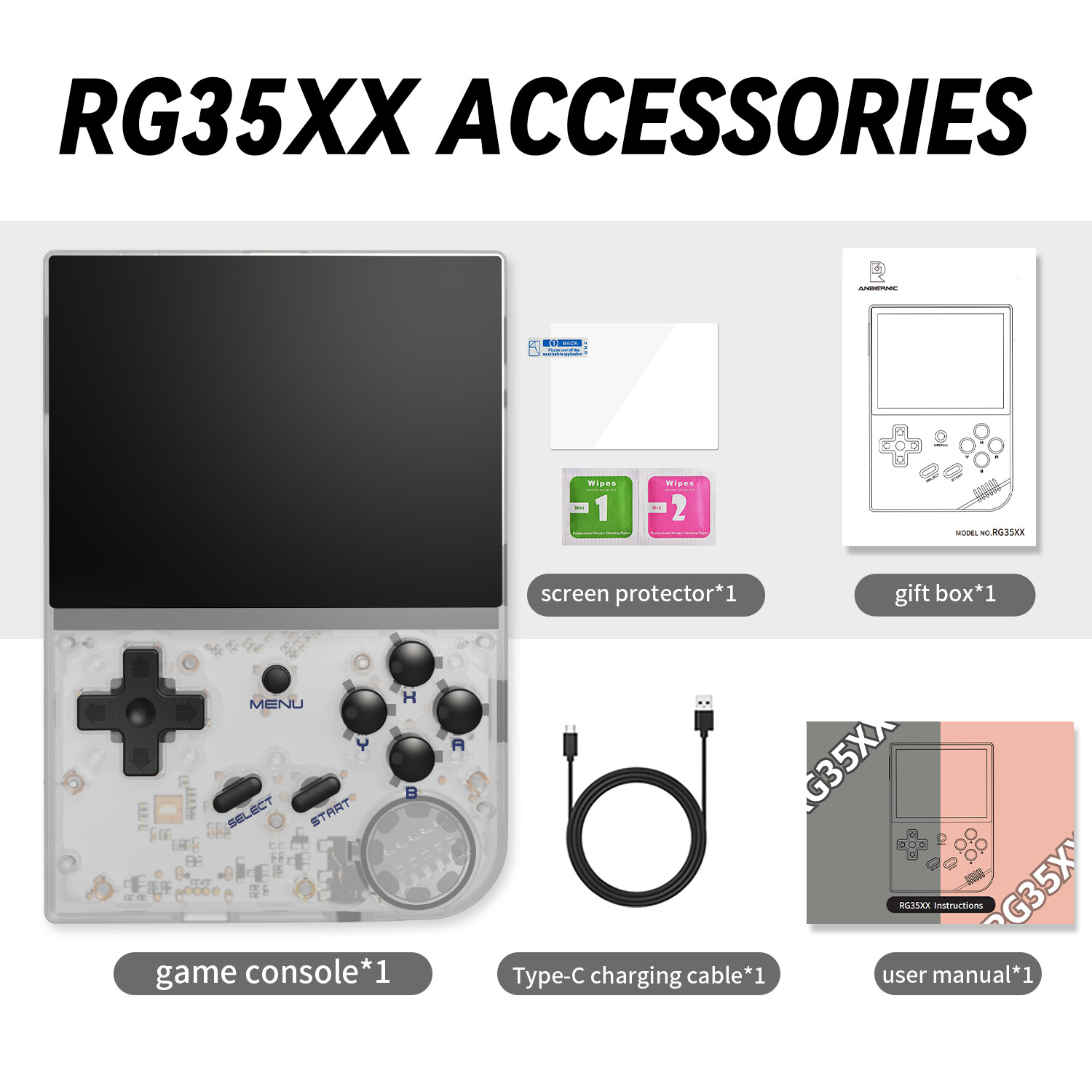 RG35XX Handheld Game Player 4500+ Games 2600mAh Battery H700