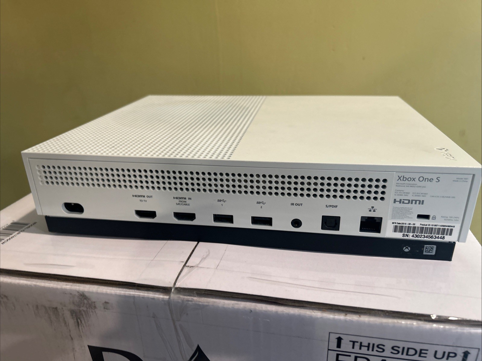 Microsoft Xbox One S 1TB Console Only – White (NO Controllers)