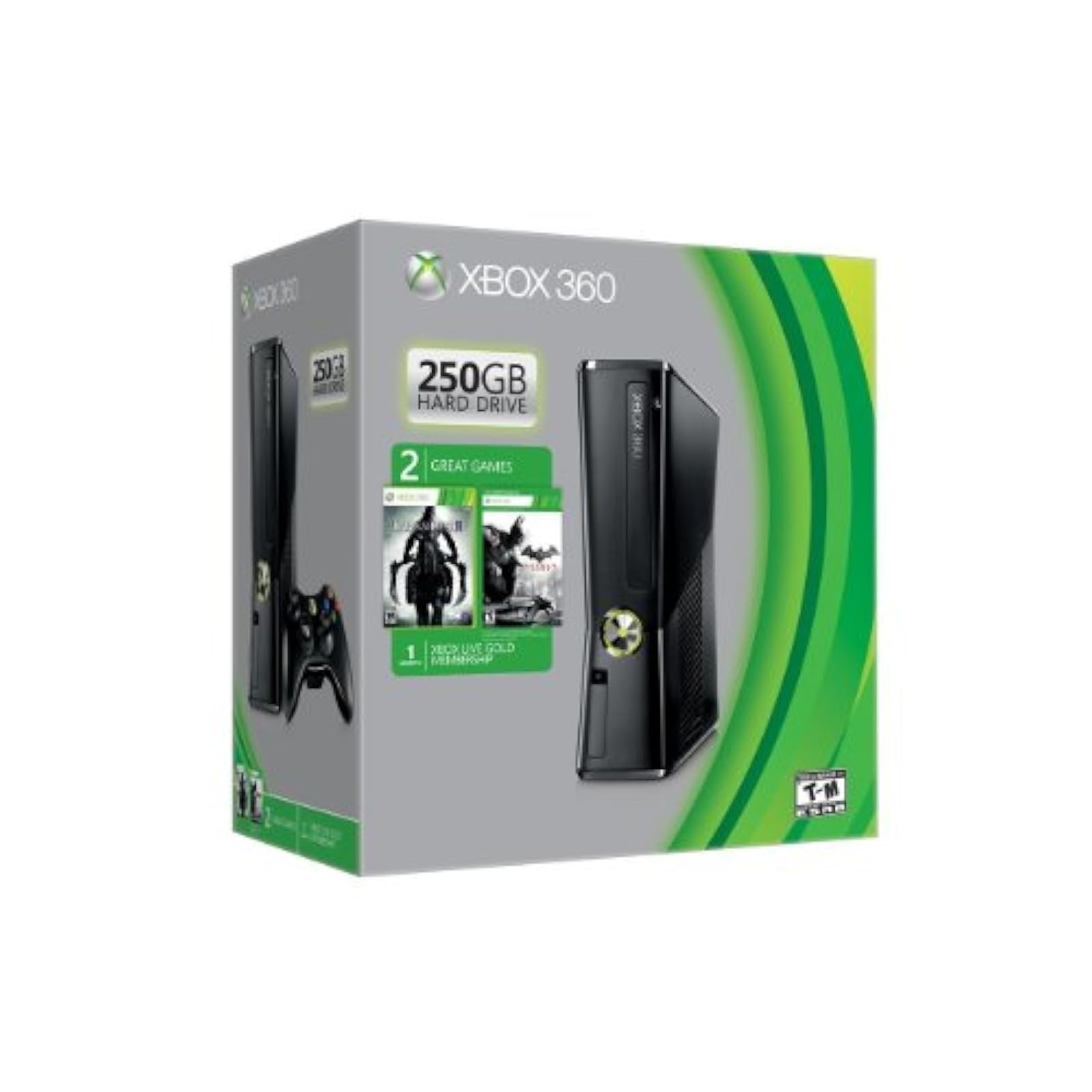 Xbox 360 250GB Spring Value Bundle Bundle Batman Darksiders Very Good 0Z
