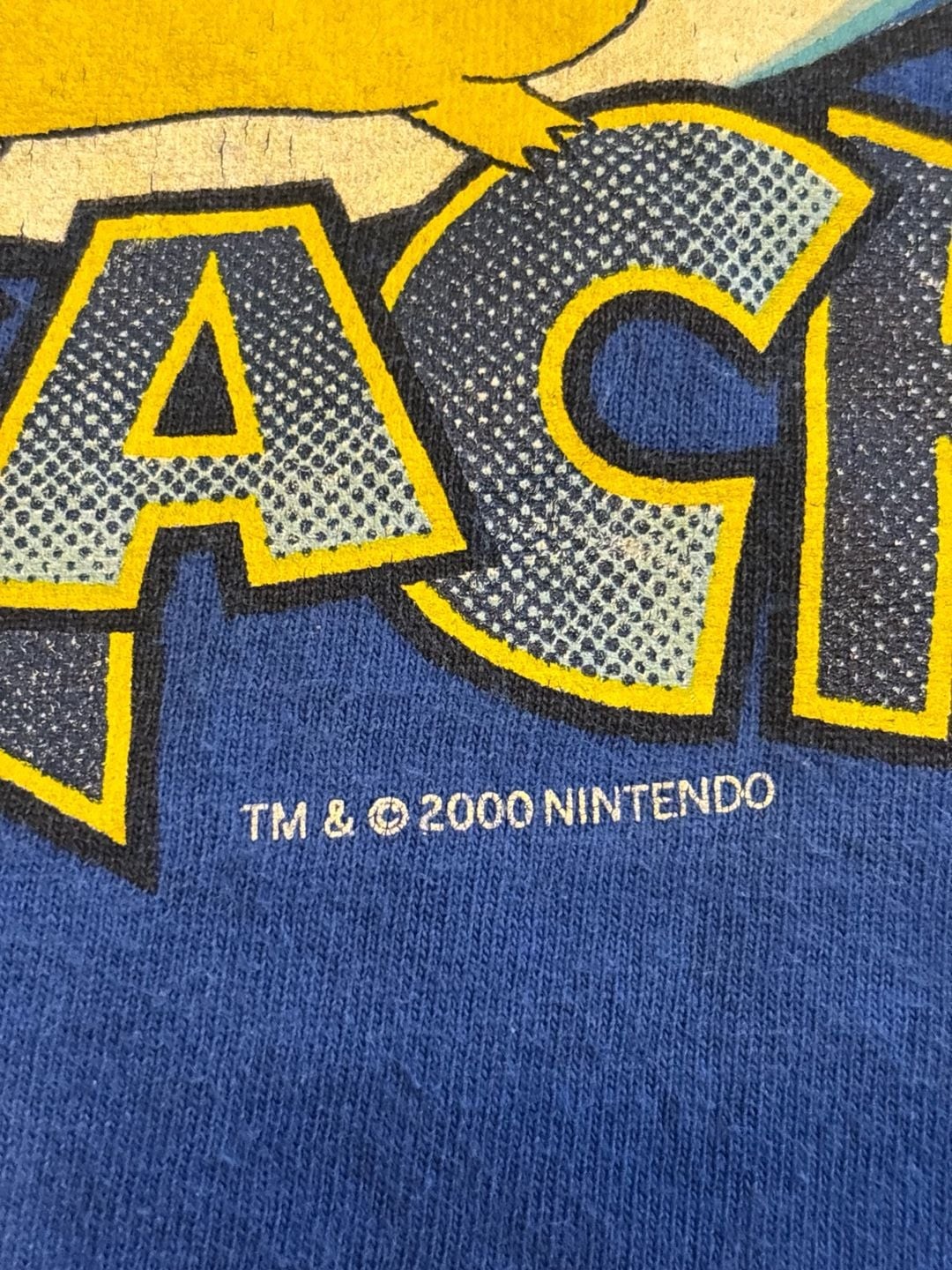 Vintage 2000 Nintendo Pokémon Pikachu Blue Graphic T-Shirt