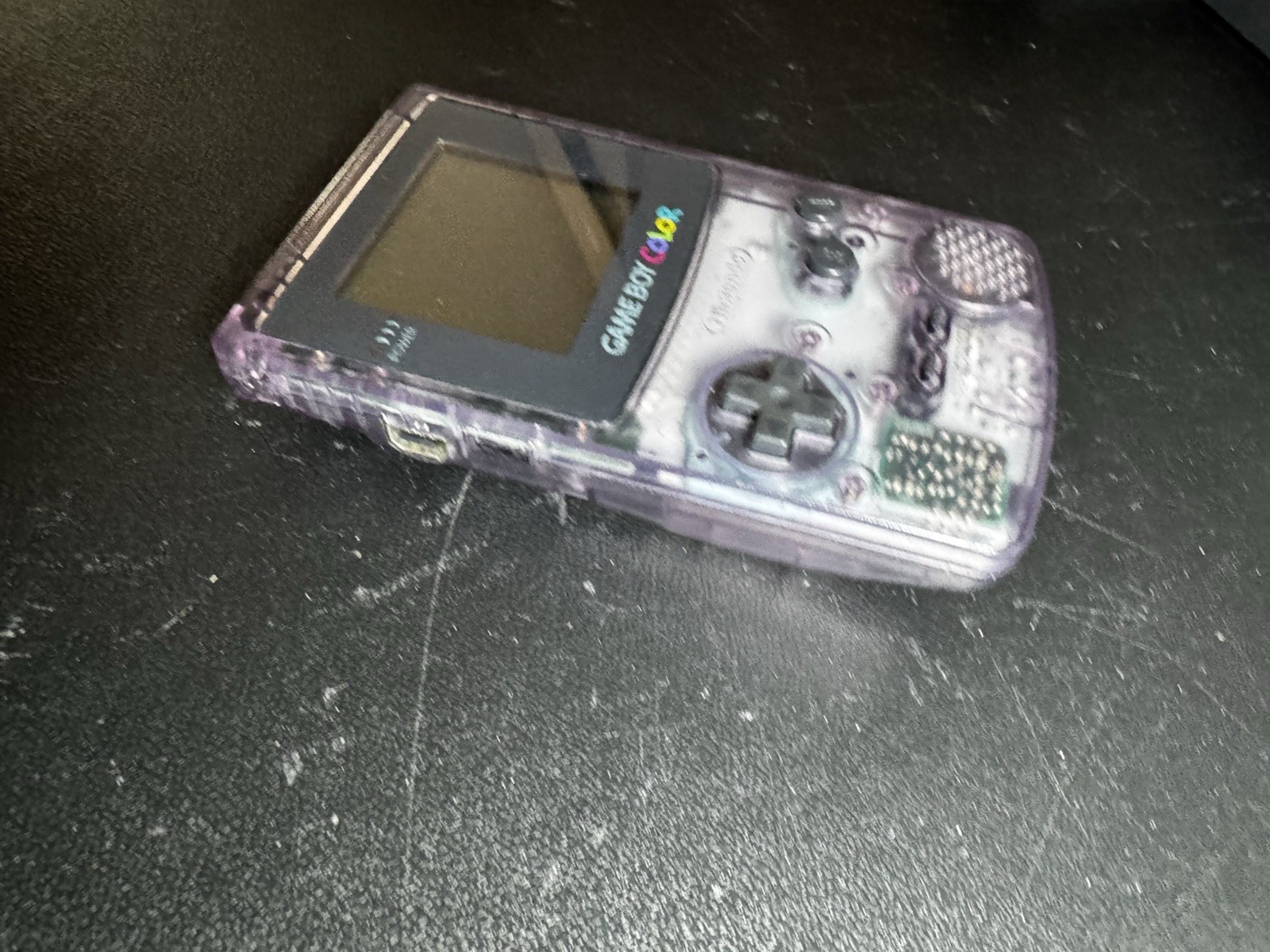 Nintendo Game Boy Color Atomic Purple W/ Star Wars Episode One Racer Works Great