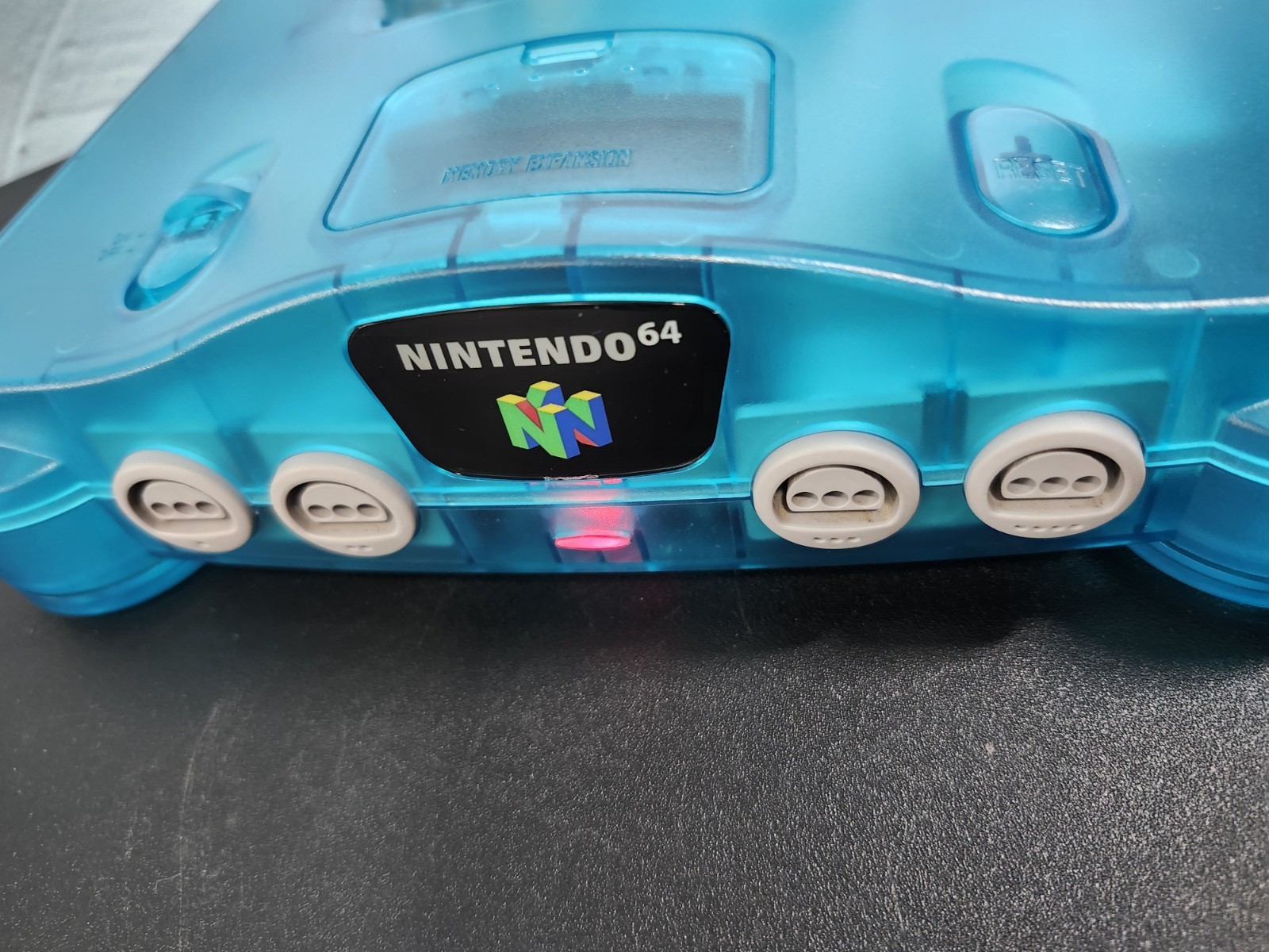 ICE Blue Custom Nintendo 64 with OEM Controller Repo Stadium 2 Tested Working VG
