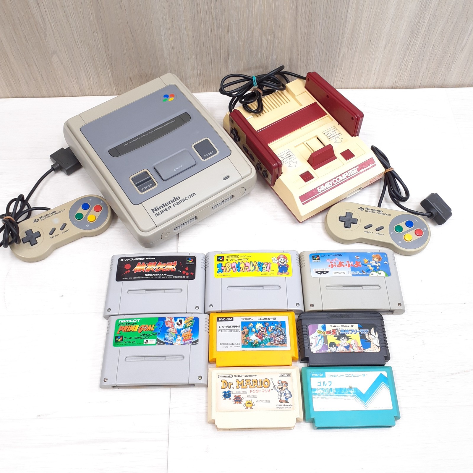 Japanese Super Famicom & Famicom Console SET with 8 Games SNES NES Nintendo