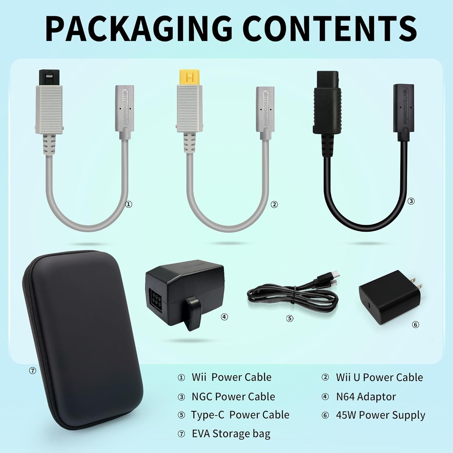 Retro Game Console Power Supply Combination kit-PD Fast Charging, Built-in ch…
