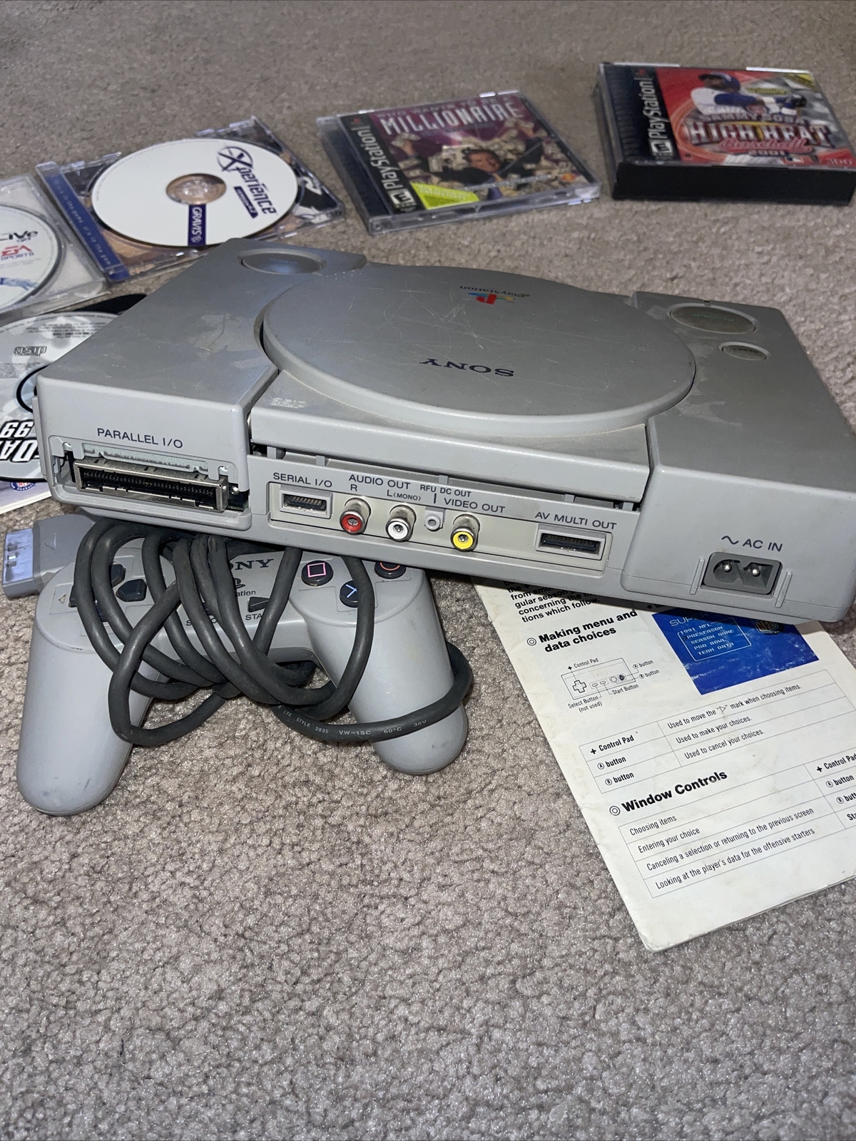 Play Station with games and remote/ no cords to hook up