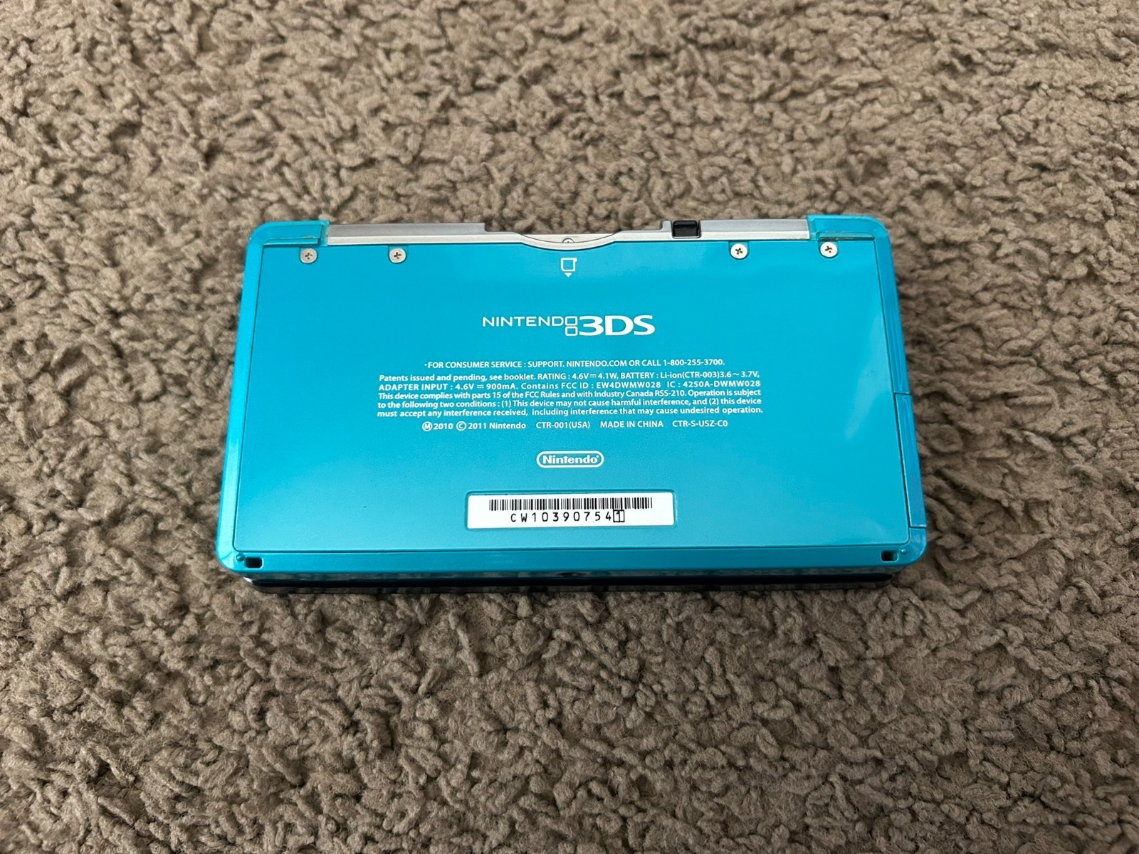Nintendo 3DS Handheld System Aqua Blue + Pokemon: Alpha Sapphire bundle lot