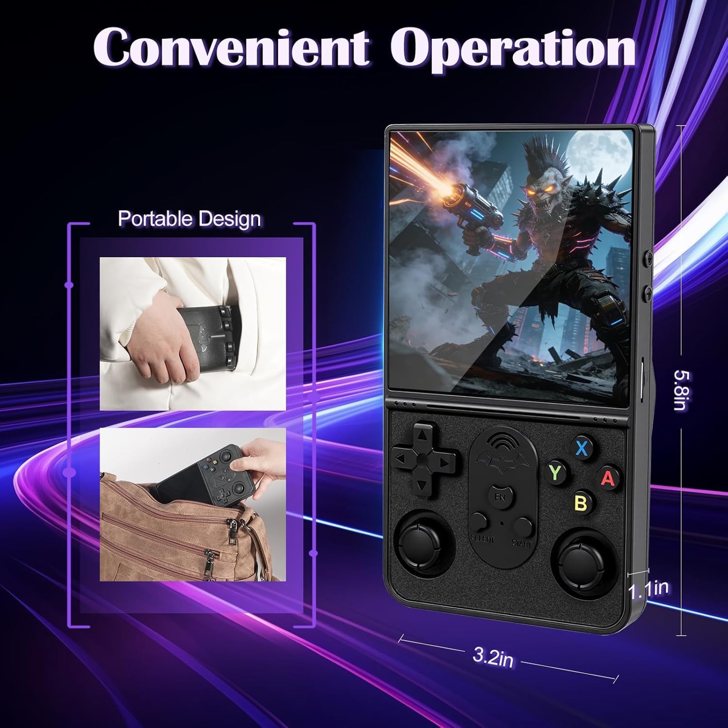 S600 Retro Handheld Console 18000 Games 3500mAh Black