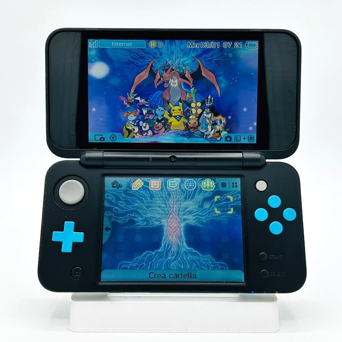 New Nintendo 2DS XL Blue & Black 32GB – 100% Customized