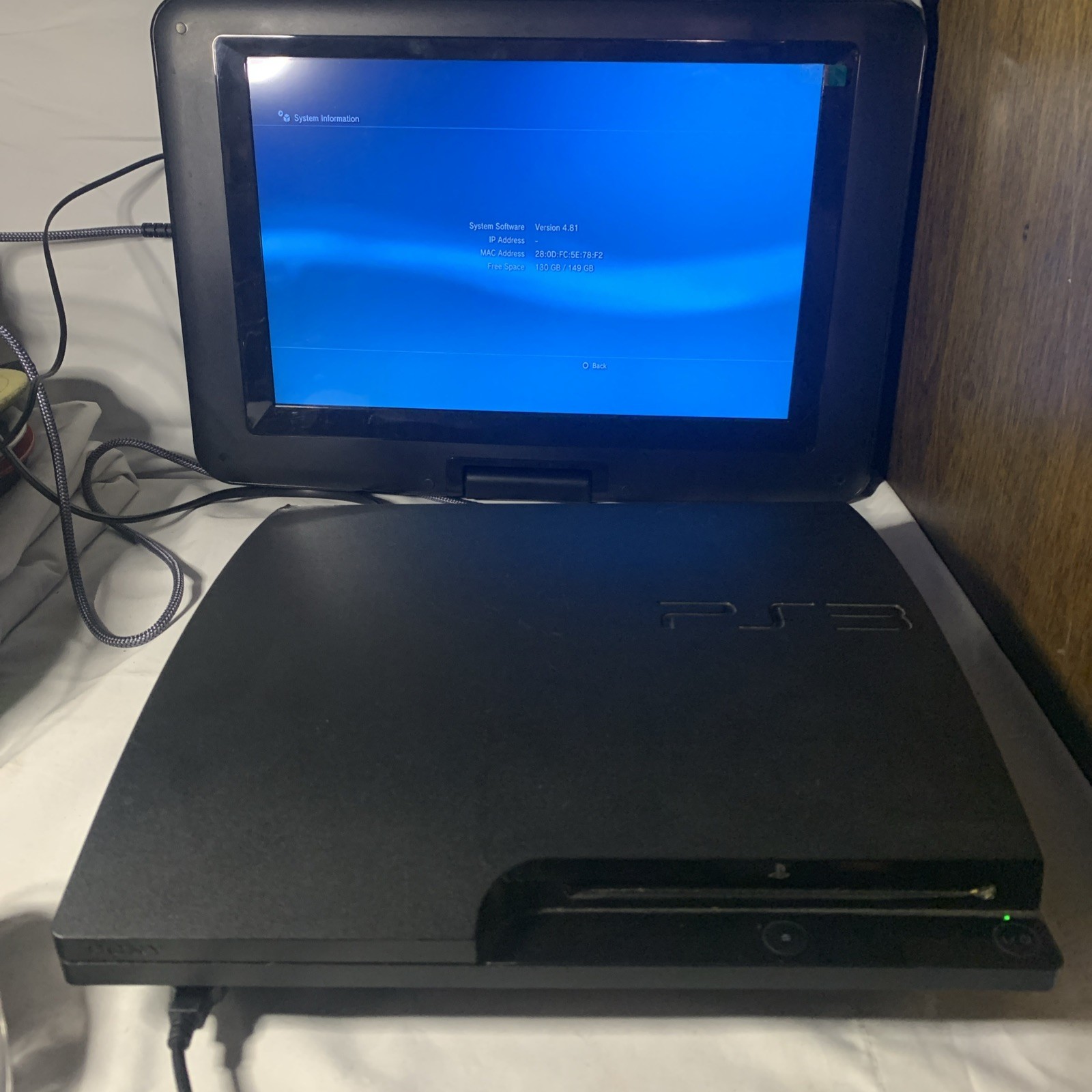 Sony PlayStation 3 Slim 160GB Console Only 3001A FW 4.81 Not Reading Games
