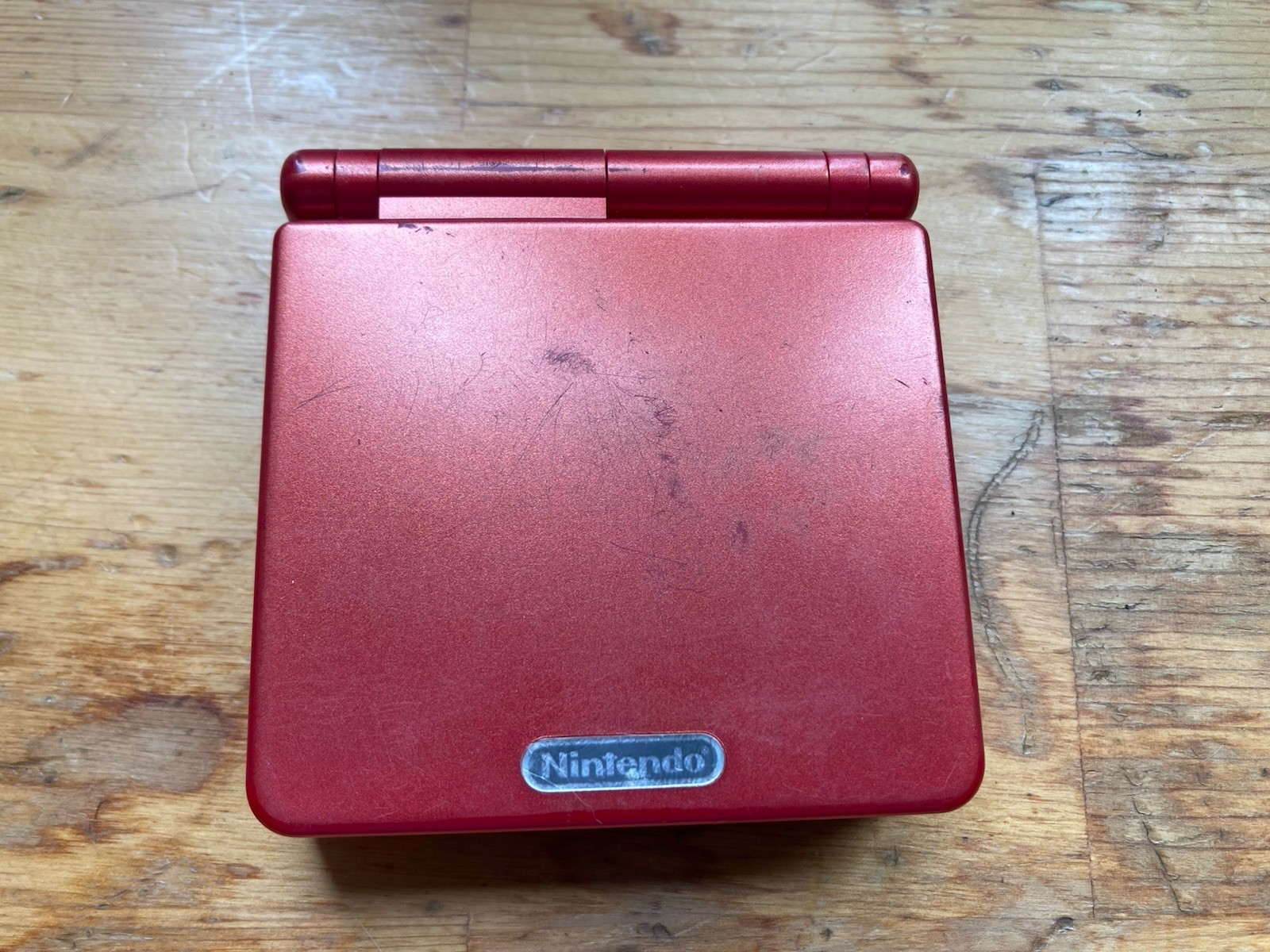 Nintendo Game Boy Advance (GBA) SP Handheld System – Flame Red W/ Game. Tested