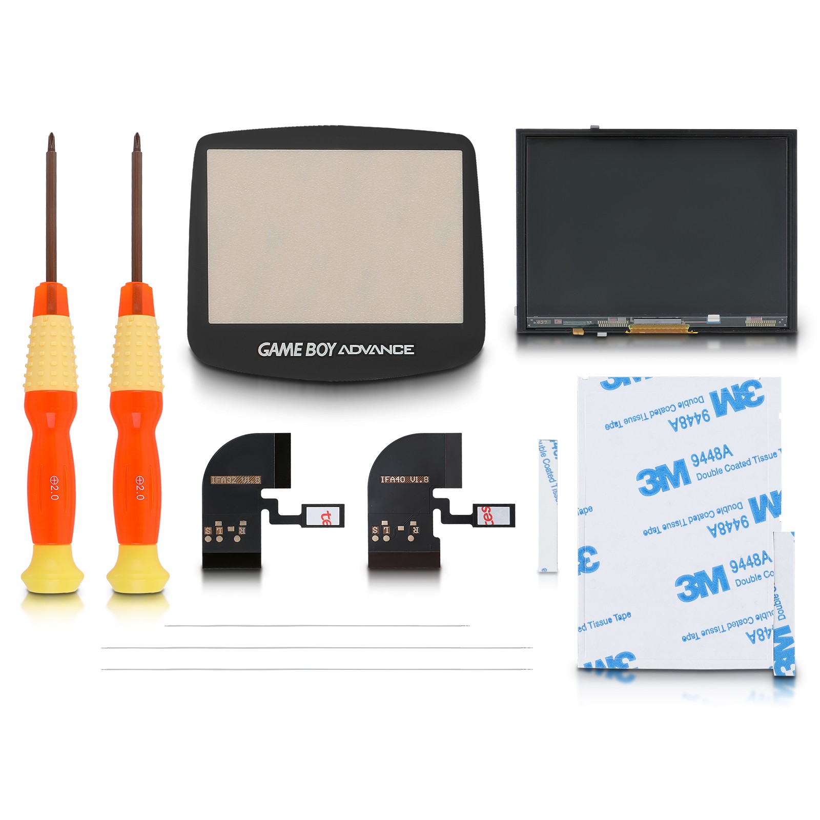 For Nintendo Gameboy Advance GBA IPS v2 screen Backlit Mod LCD Backlight Kit