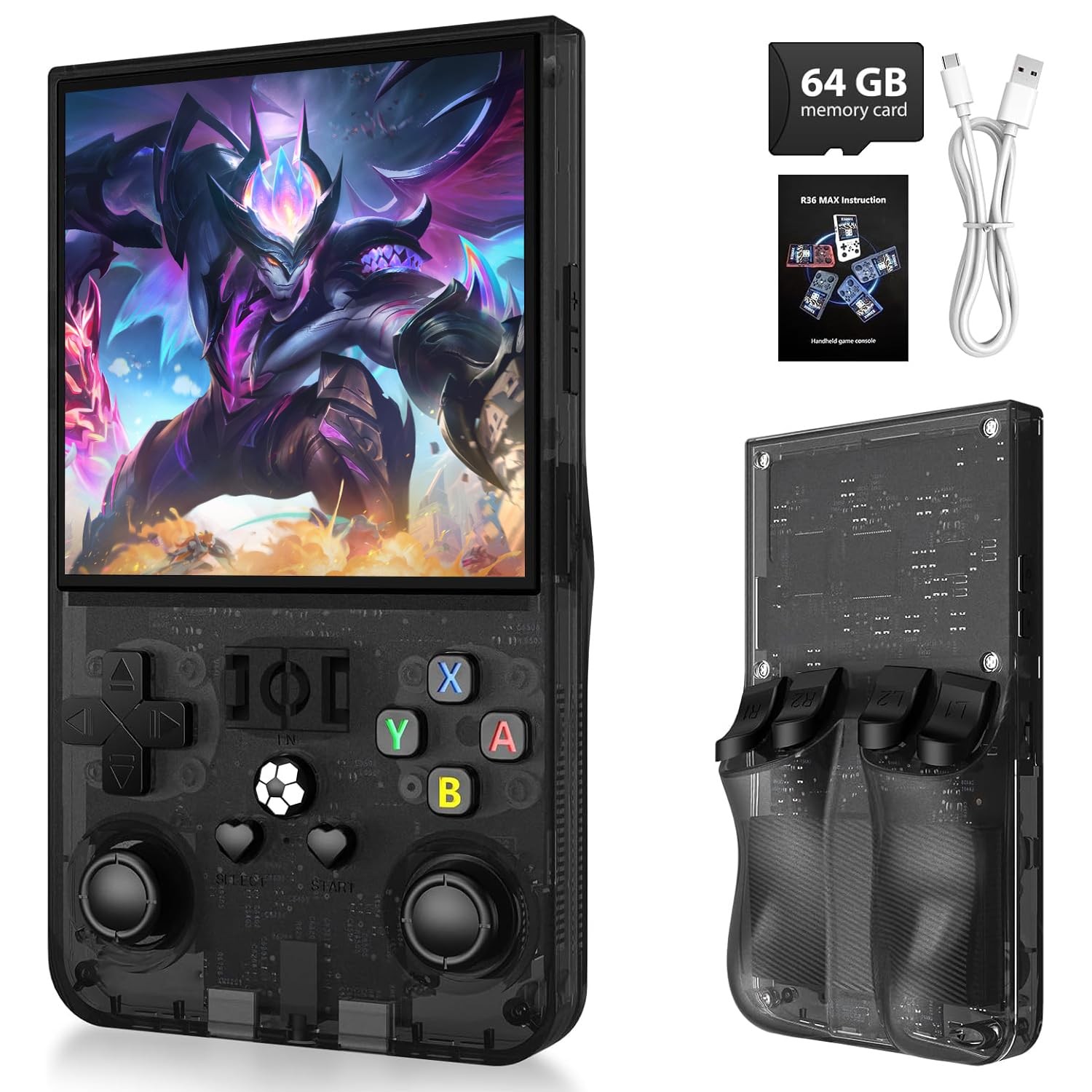 2025 New Upgrade R36MAX Handheld Game Console with 64G Built-in 18000+ Classi…
