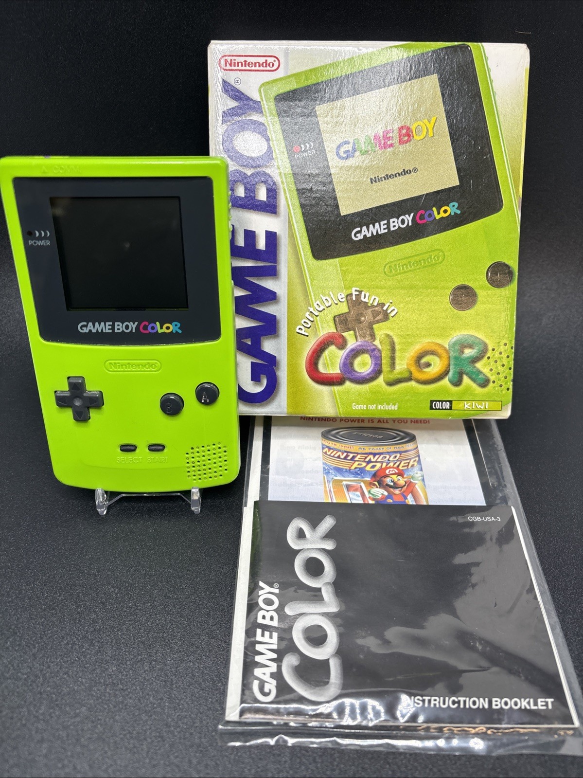 Nintendo GameBoy Color Handheld System – Kiwi – Complete – VG – Excellent Box
