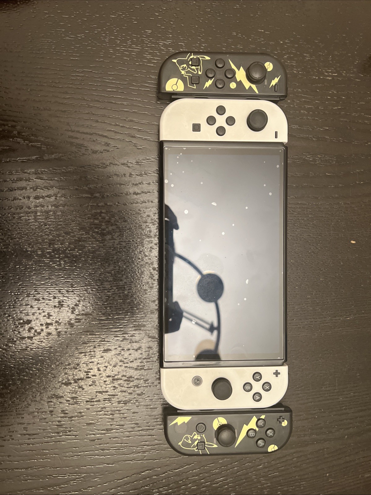 Nintendo Switch White OLED With Custom LED Controllers.Dock and charger included