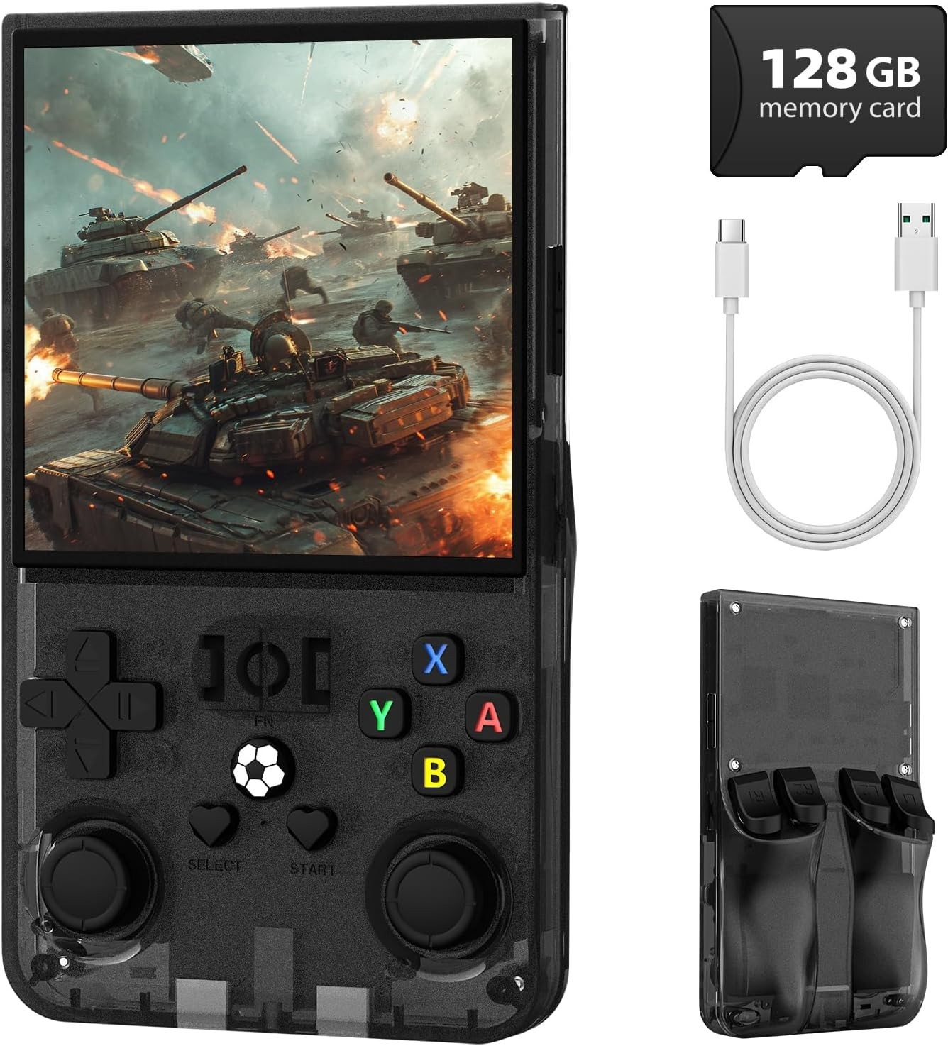 Newest R36MAX Ⅱ 4.5 Inch Retro Handheld Game Console,1024×768 IPS HD Screen,128G