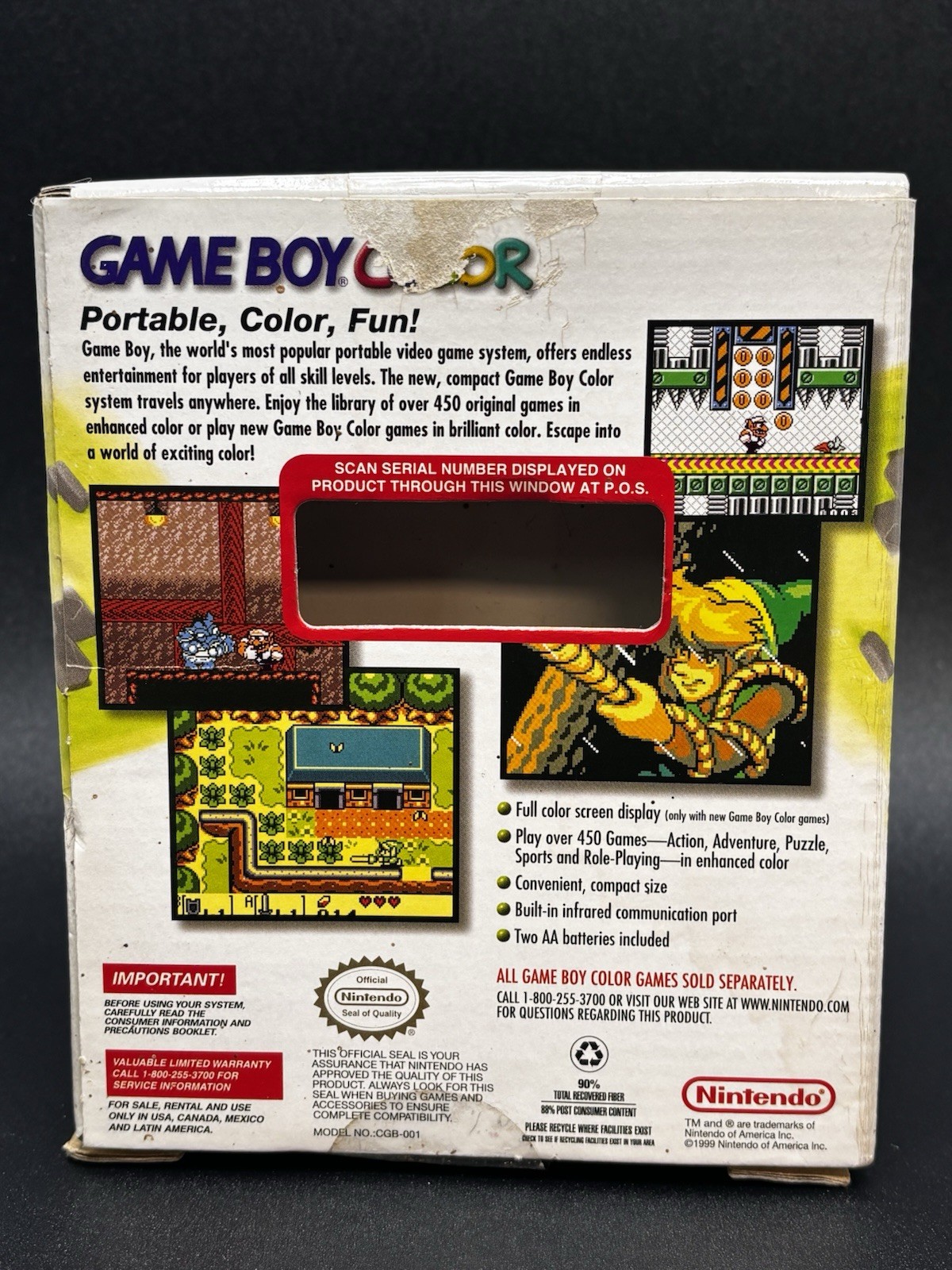 Nintendo GameBoy Color Handheld System – Kiwi – Complete – VG – Excellent Box