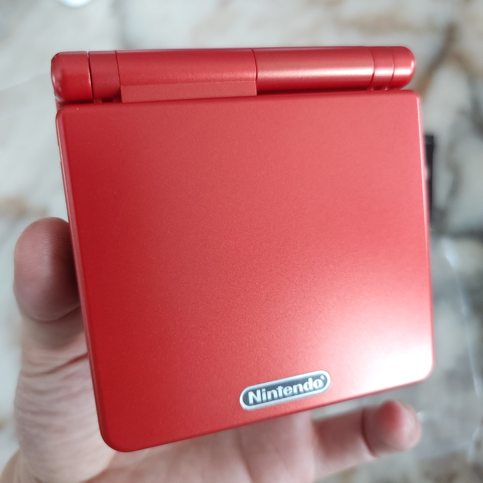 Game Boy Advance GBA SP AGS 001 Flame Red CIB NEVER USED