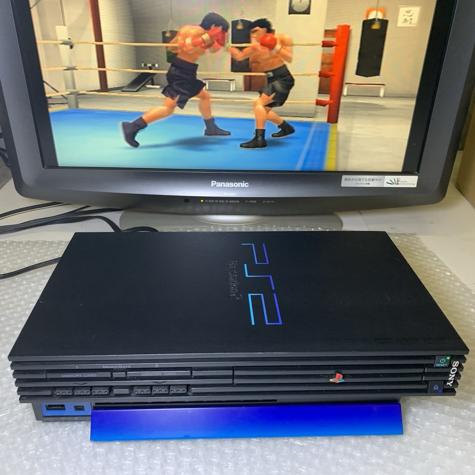 PS2 SCPH-10000 Fat w/ Horizontal Stand Blue-CONSOLE Only- NTSC-J- REPAIR