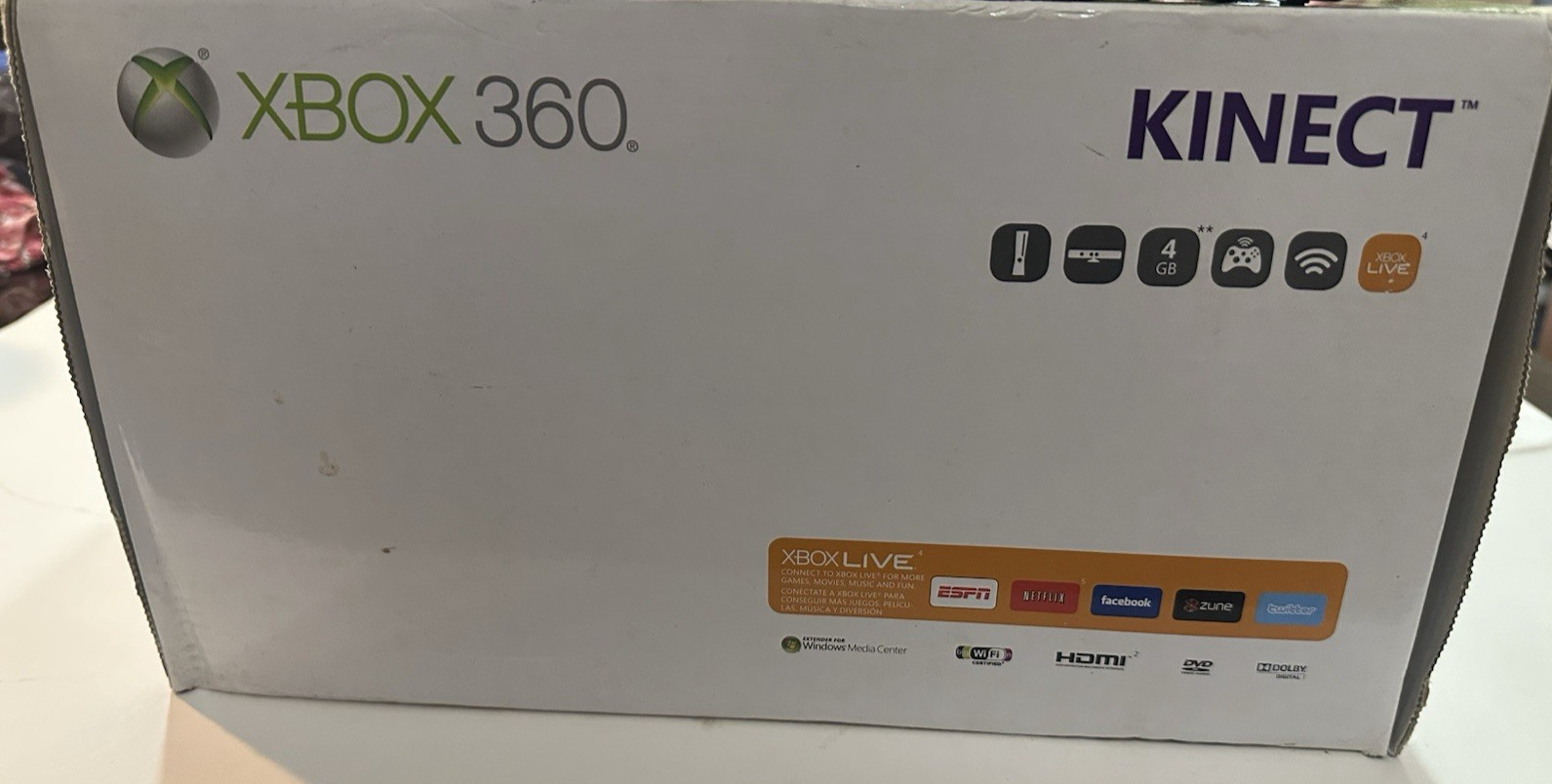 Microsoft Xbox 360 S Console Kinect With Box Non Tested