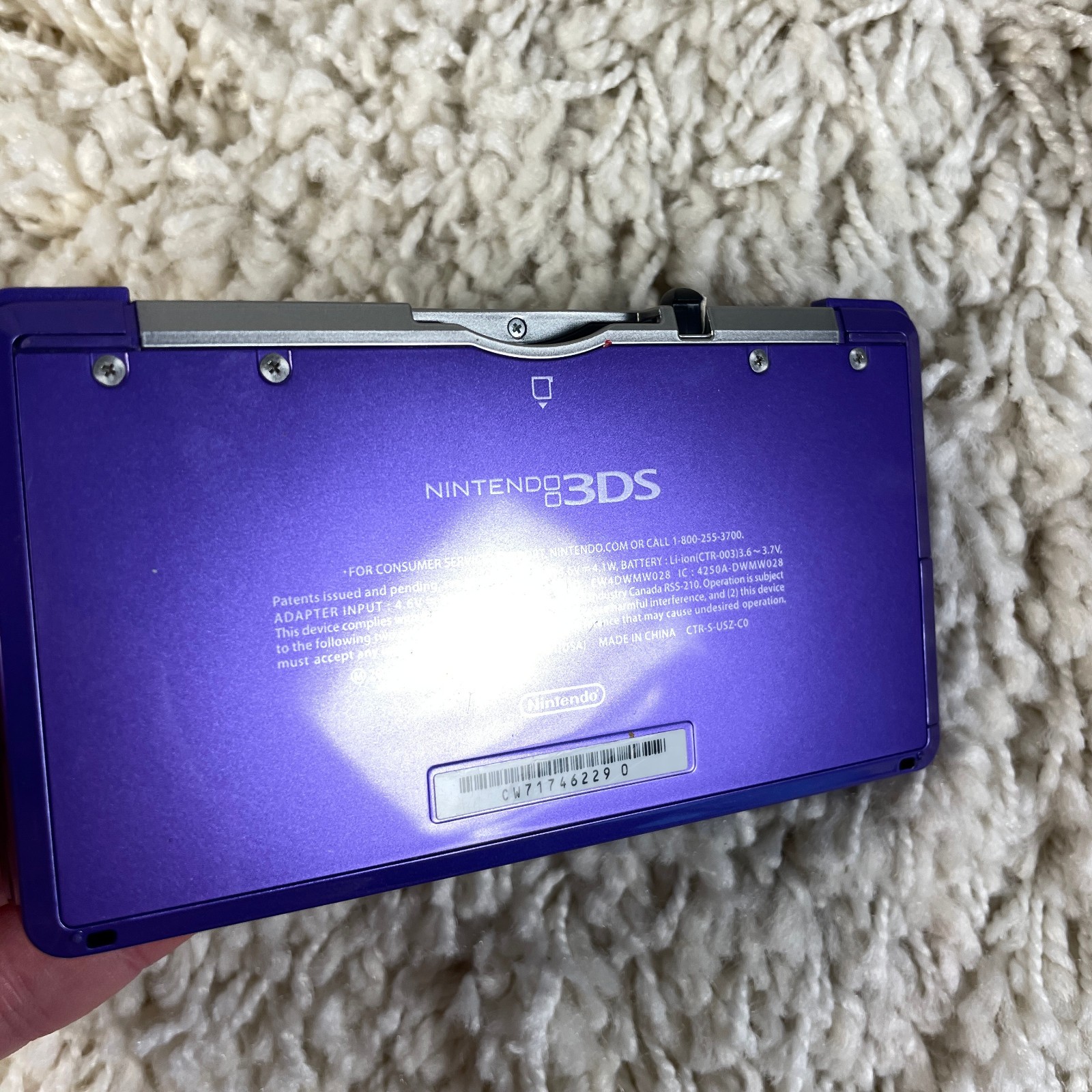 Nintendo 3DS Midnight Purple Handheld Console System CTR-001 Tested