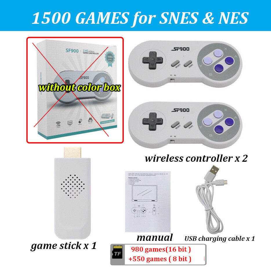 Video Arcade Game Console 2.4G Wireless Controller HD Stick Built in 4700+ Games