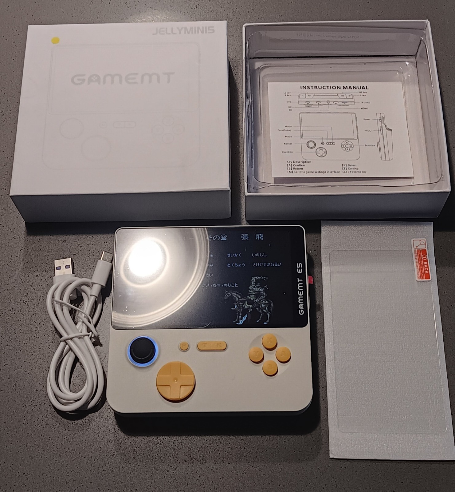 GAMEMT JELLYMINI5 Handheld Game Console 64GB White HDMI USB-C Internet Browsing