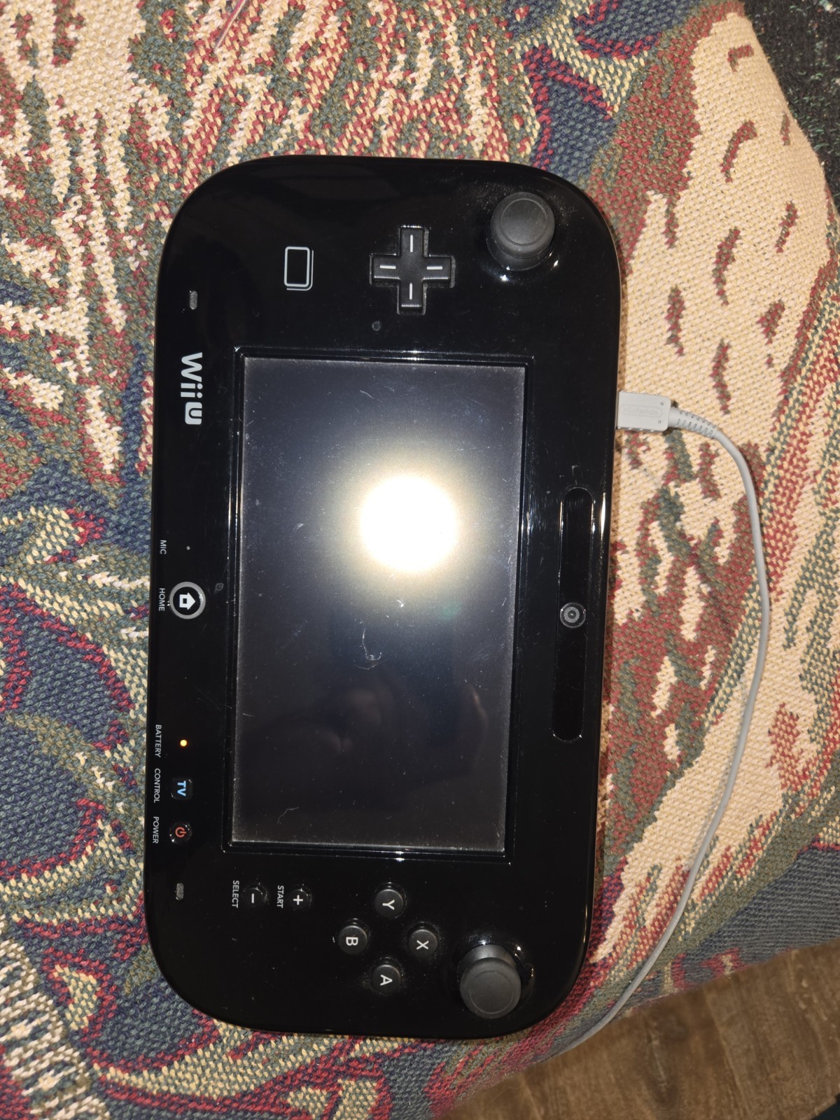 Nintendo Wii U GamePad WUP-010 (USA) Black Tablet Only for Parts Or Repair