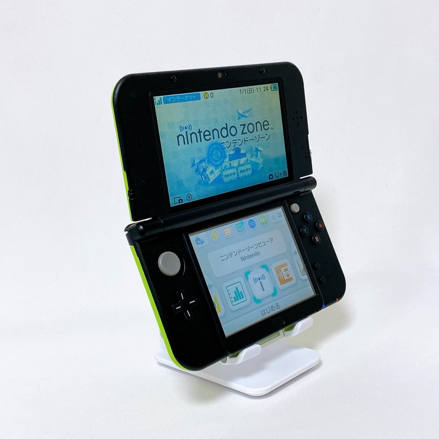 【Dual IPS】New Nintendo 3DS XL LL Lime Black Console Japan Tested Working Rank S