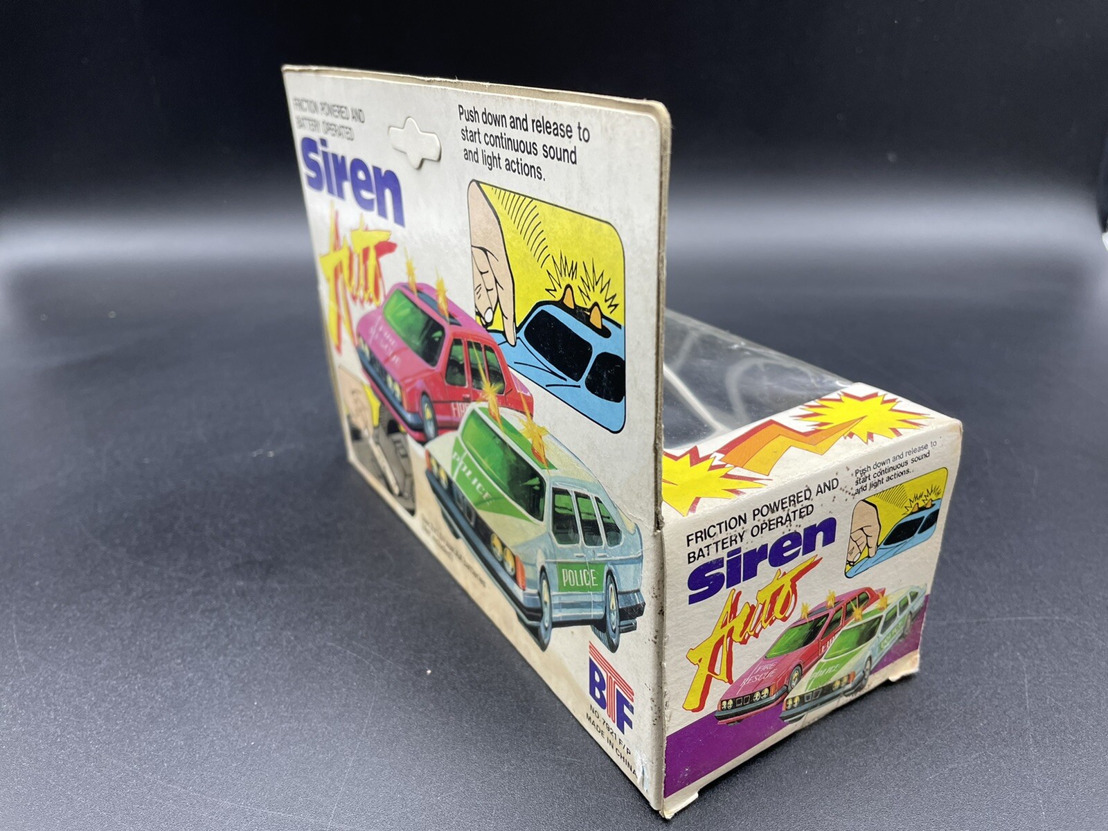 80s# VINTAGE BMW RARE FRICTION POWER SIREN POLICE CAR BATTERY OPERATED 20cm#LX