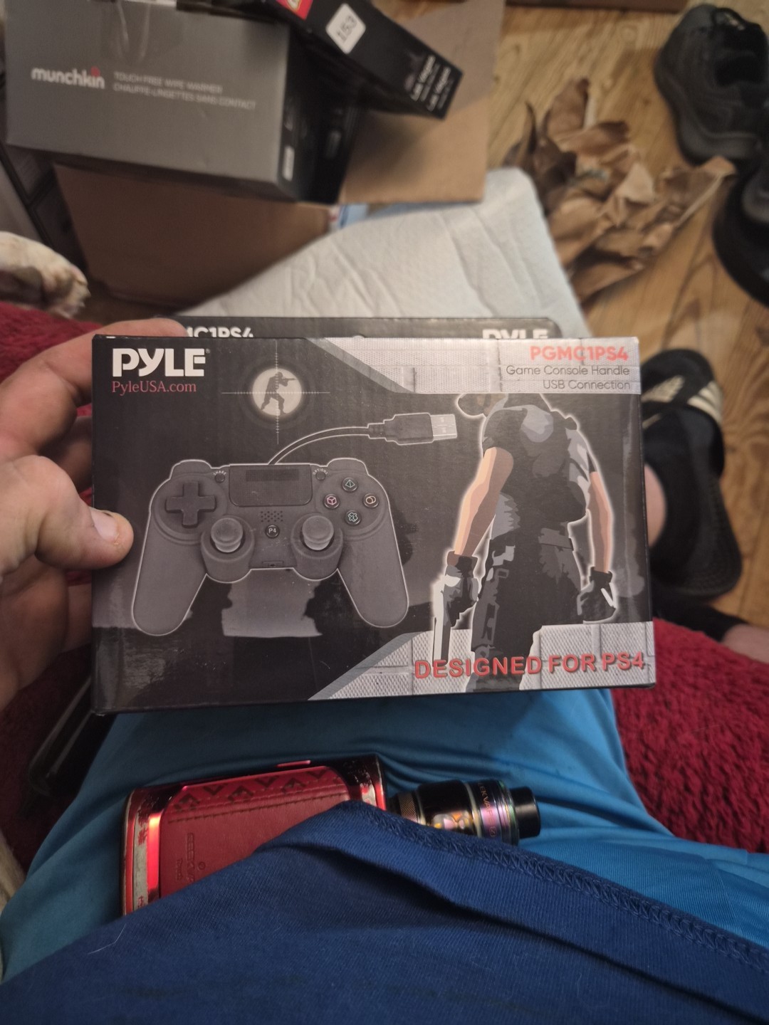 Pyle Game Console Handle Wired Controller with LED Lights, Built-in Speaker