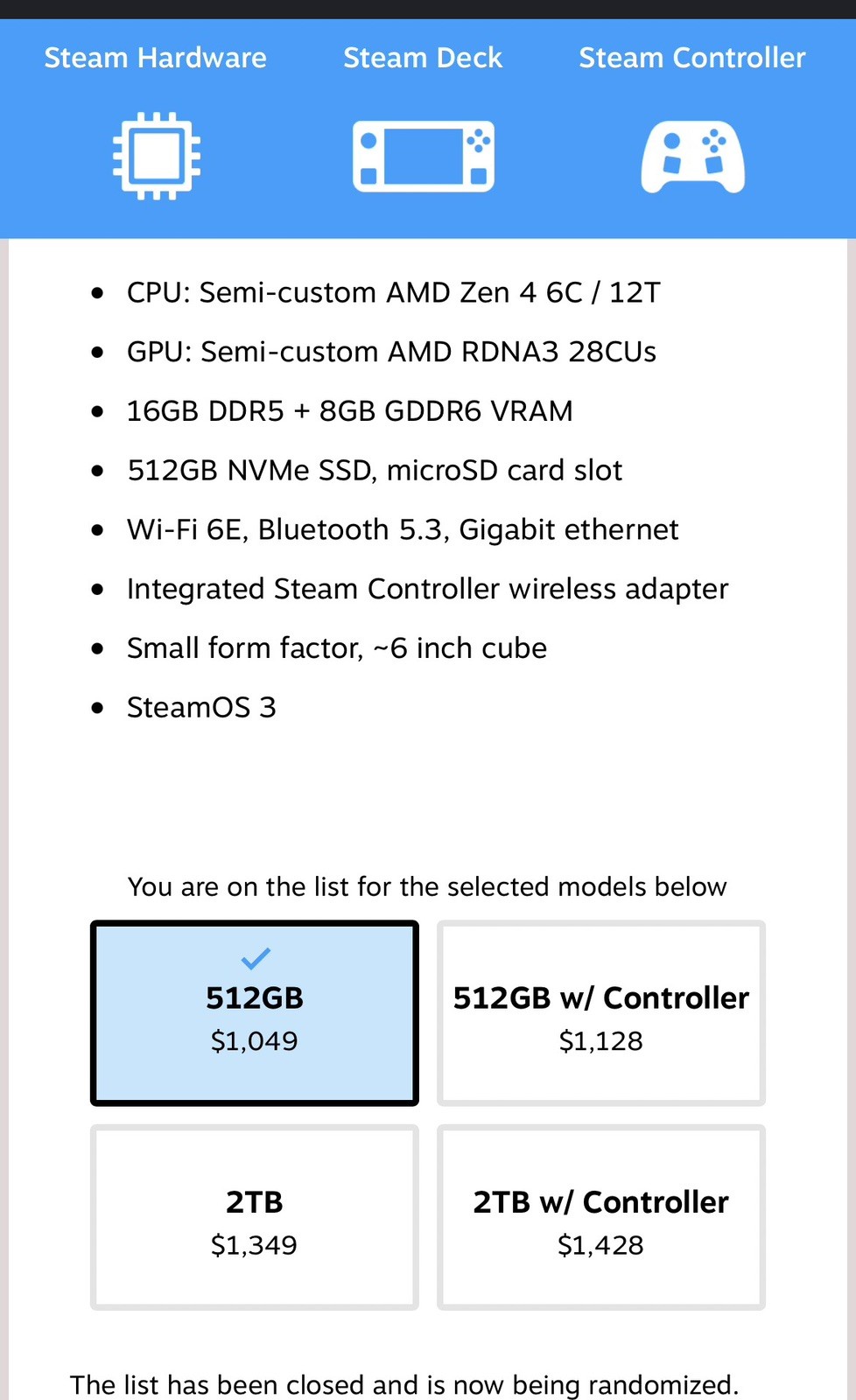 PRE SALE Steam Machine 512GB Valve PC – NO CONTROLLER