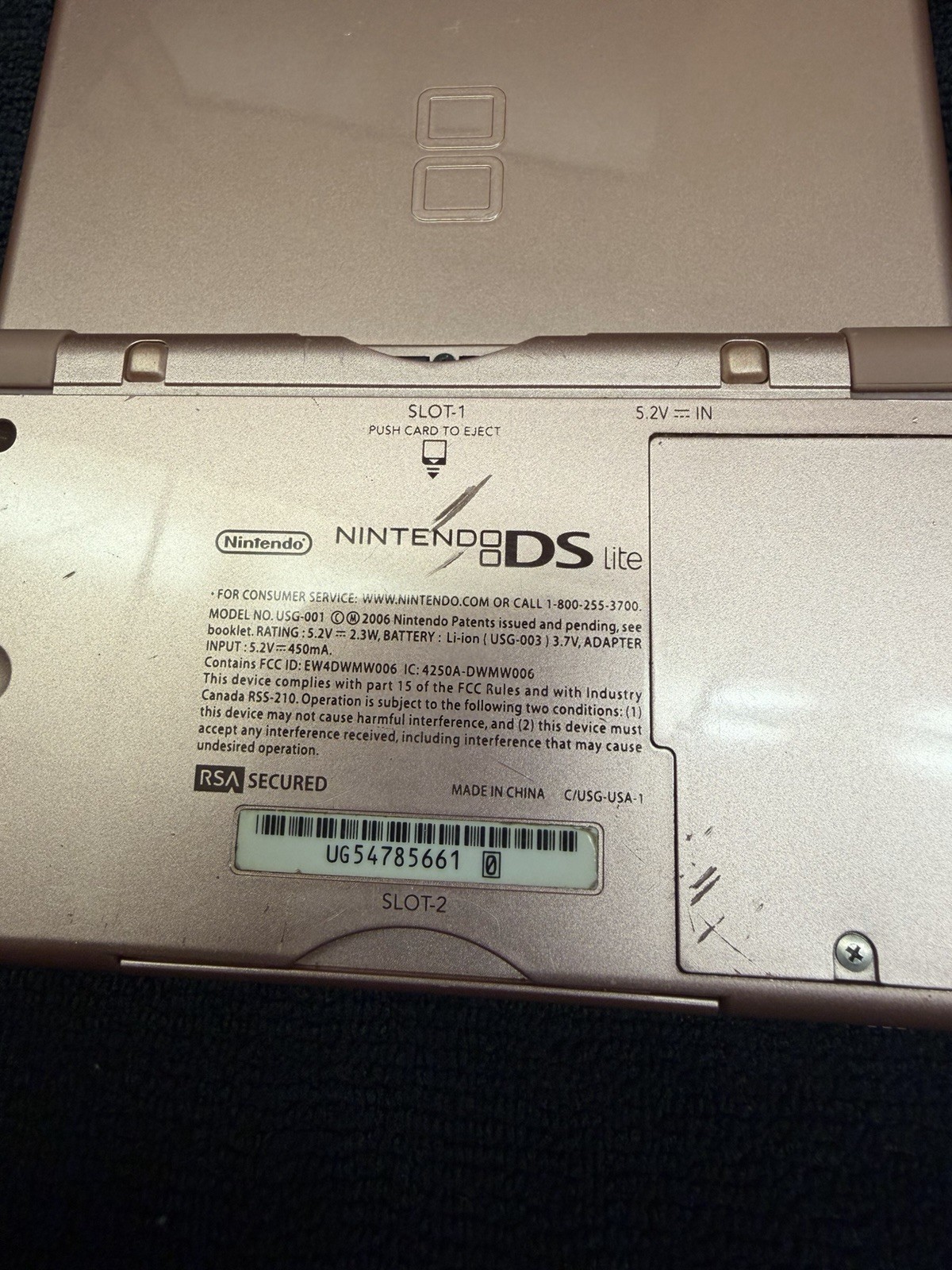 Nintendo DS Lite Handheld Console – Pink w/ Charger USG-001