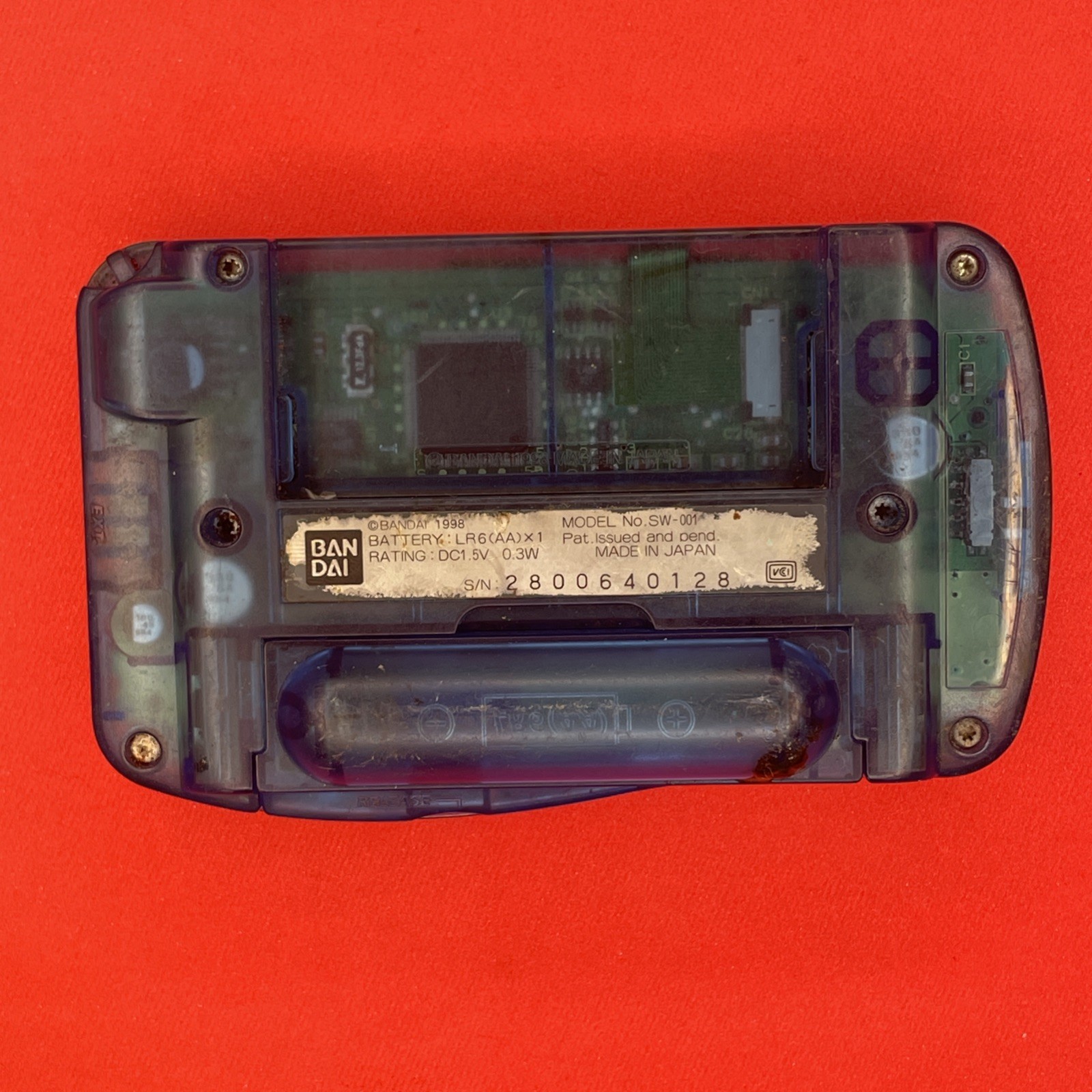 Bandai Wonderswan Clear Blue SW-001 for Parts or Repair
