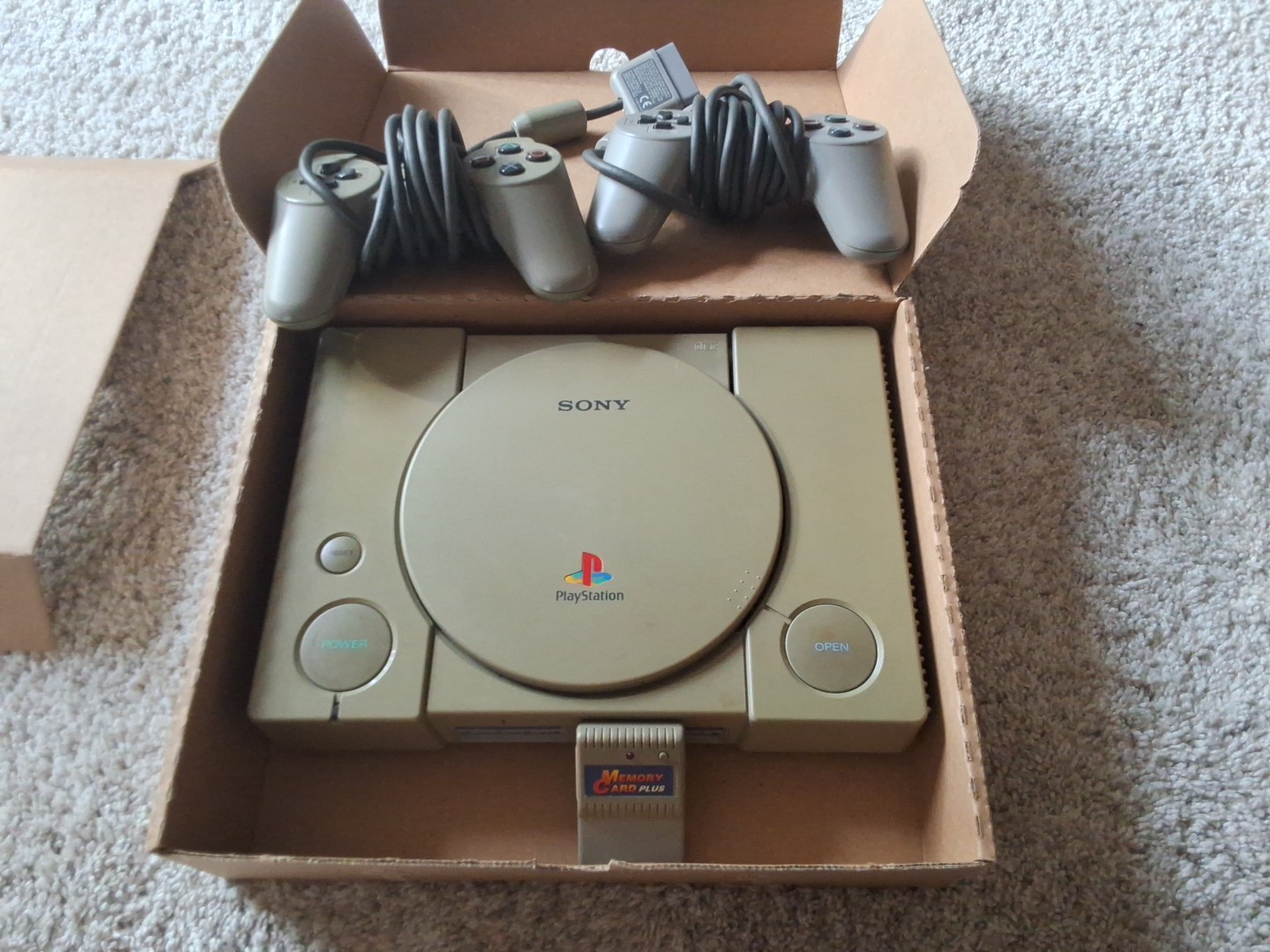Sony PlayStation 1, No Power Cord And 2 Controllers And Memory Card Not Tested