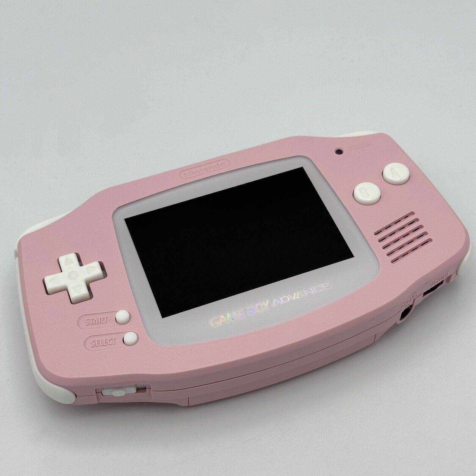 Nintendo Game Boy Advance GBA iPS V2 Backlight Backlit LCD Console Pink & White