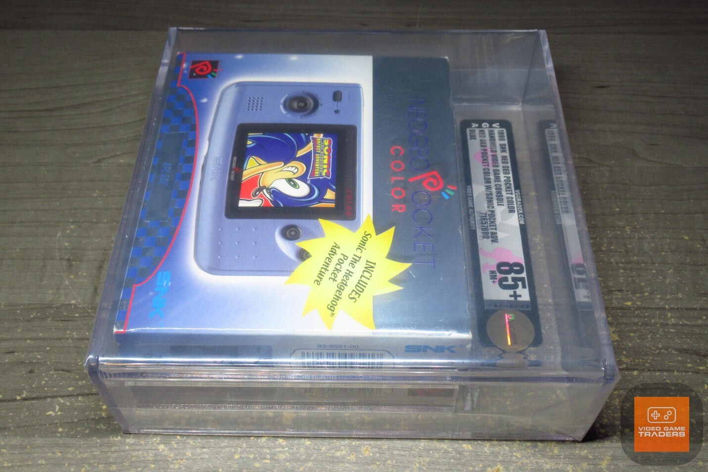 VGA GOLD 85+ – Neo Geo Pocket Color BLUE SONIC BUNDLE Game Console 1999 NEW!