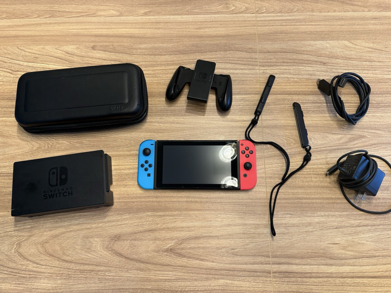 Nintendo Switch 32GB Handheld Console – Neon Red/Neon Blue – All Accessories