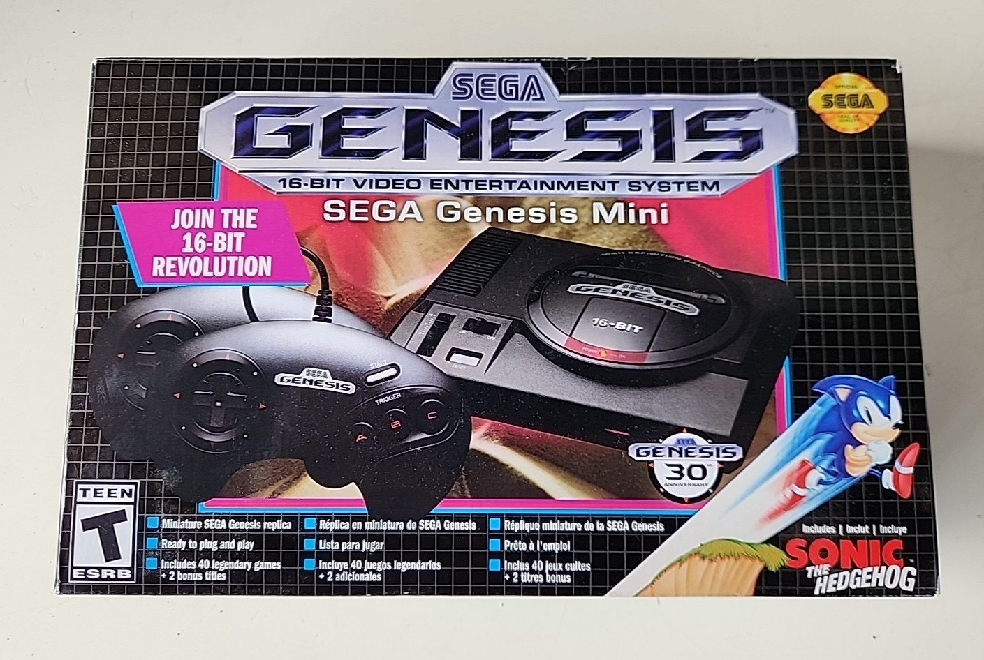 SEGA Genesis Mini Home Game Console Complete in Box Authentic 40+ Games 2 Cntrls