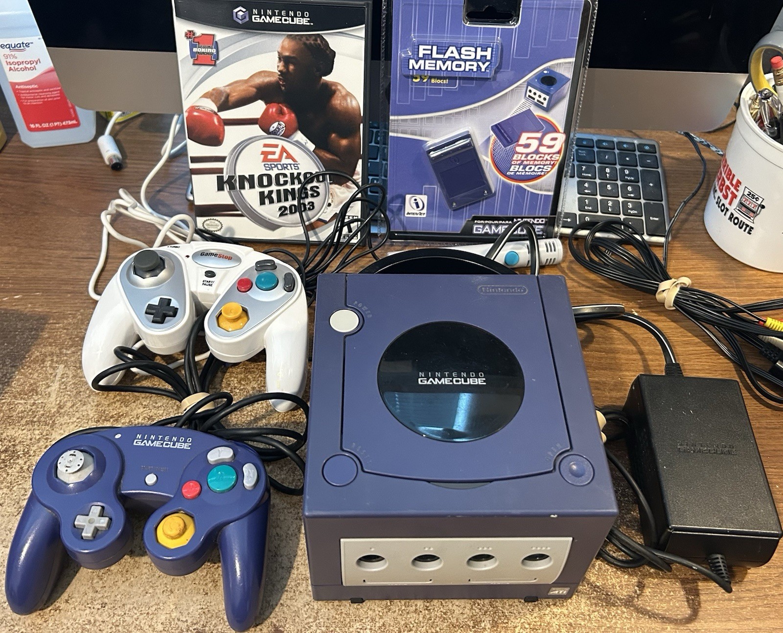 NINTENDO GAMECUBE – OEM Indigo CONSOLE/CONTROLLER Bundle MEM CARD Game TESTED