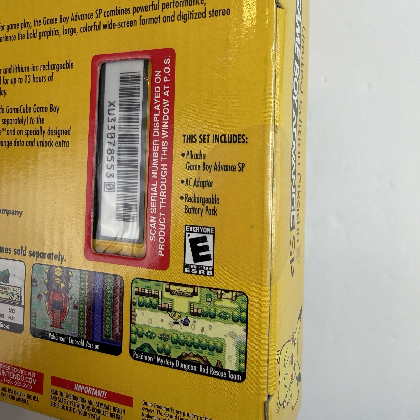 SEALED BRAND NEW Nintendo Game Boy Advance SP Limited Pikachu Edition Toys R US